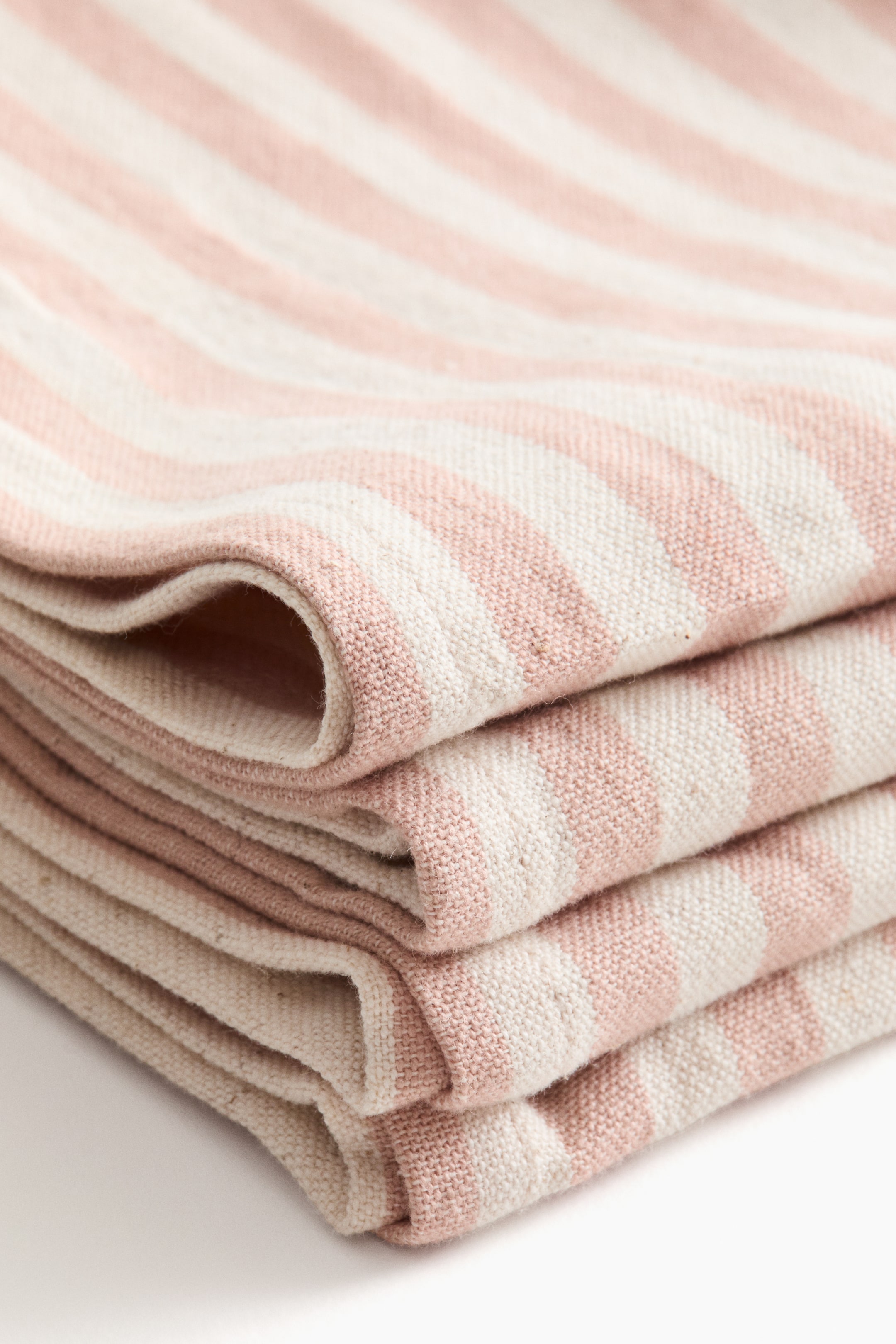 Ver imagen más grande: Pack de 4 servilletas de algodón - Rosa claro/Rayas - HOME | H&M ES 4