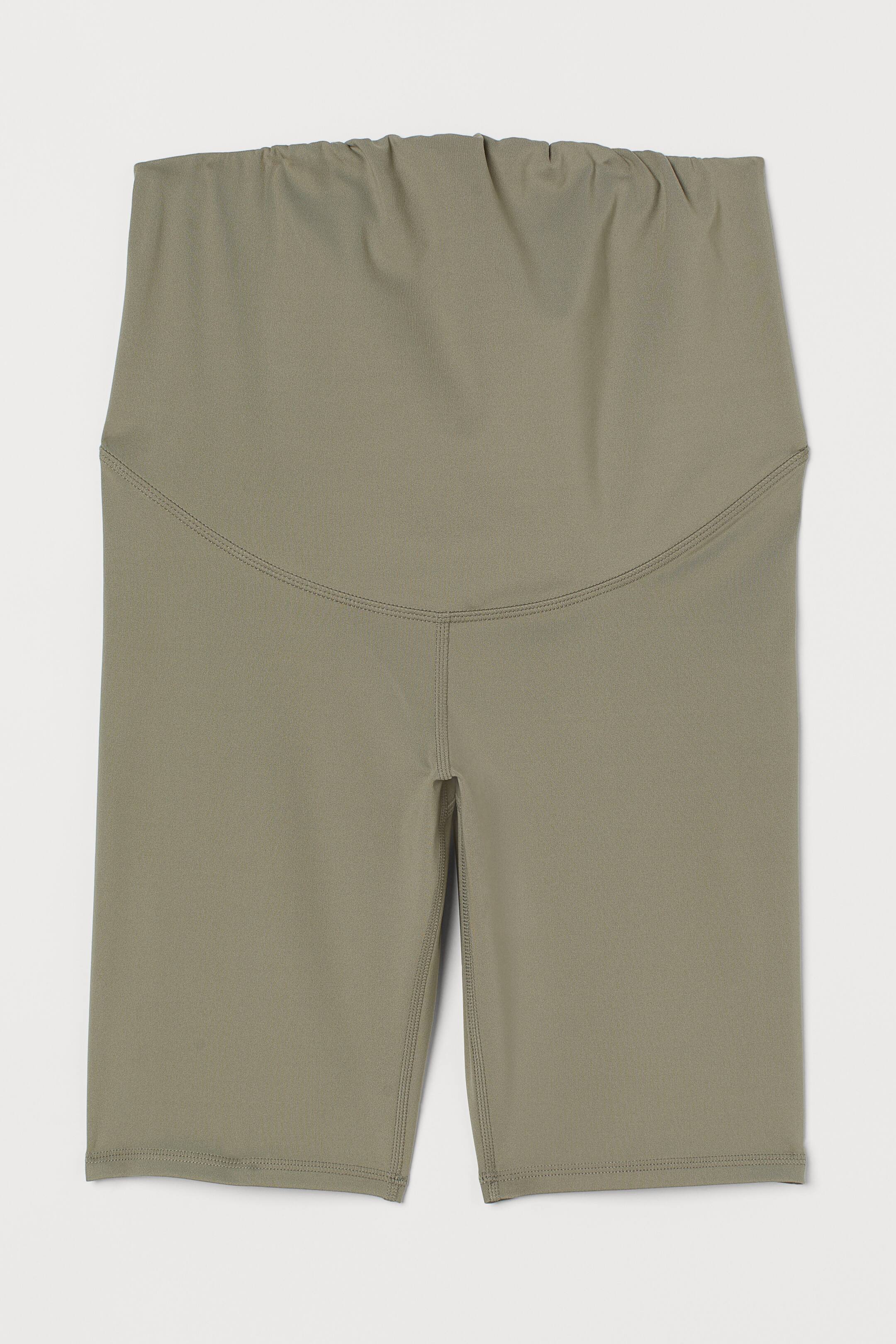 MAMA Sports cycling shorts High waist Knee length Khaki green