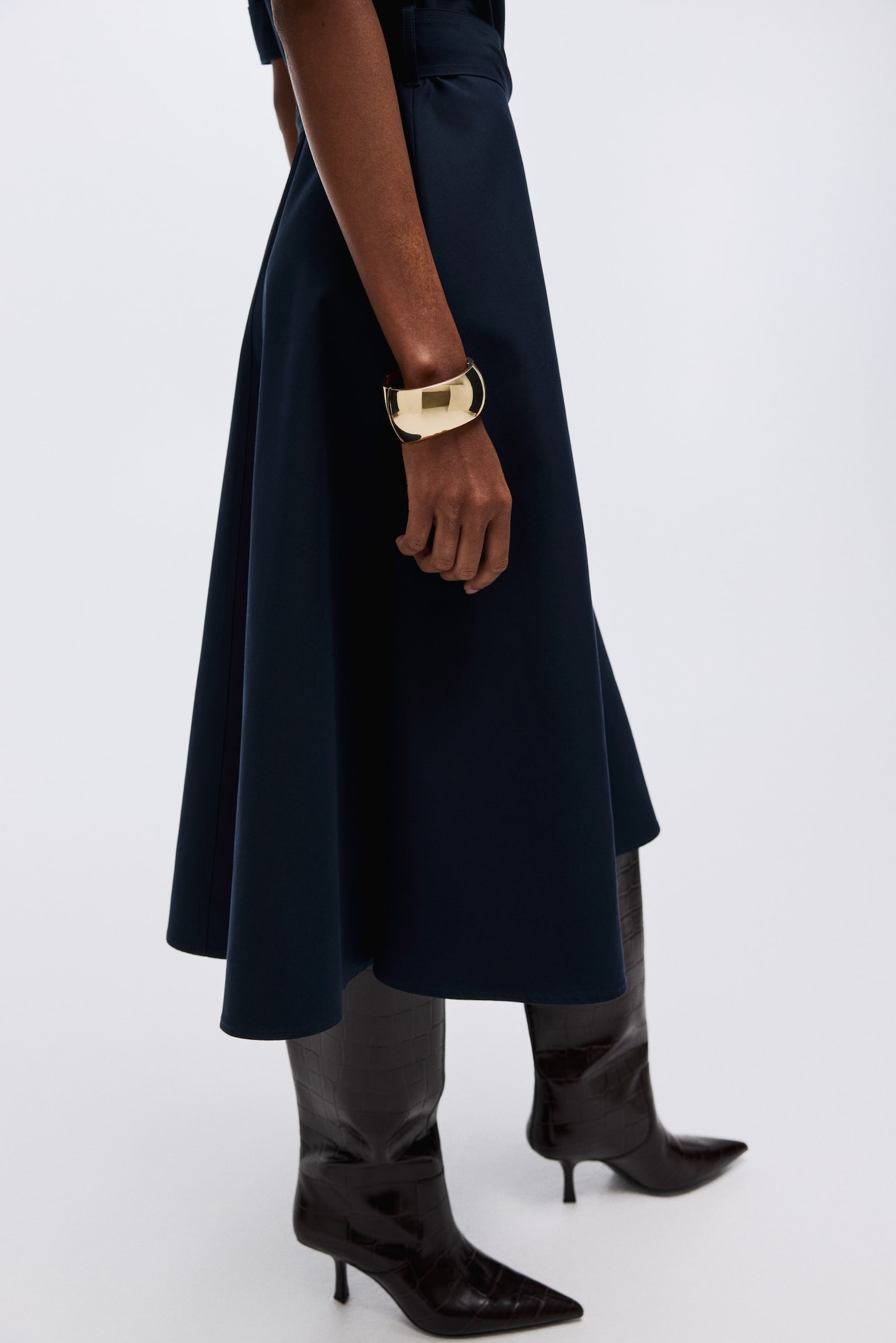 Short-sleeved shirt dress - Navy blue - 5