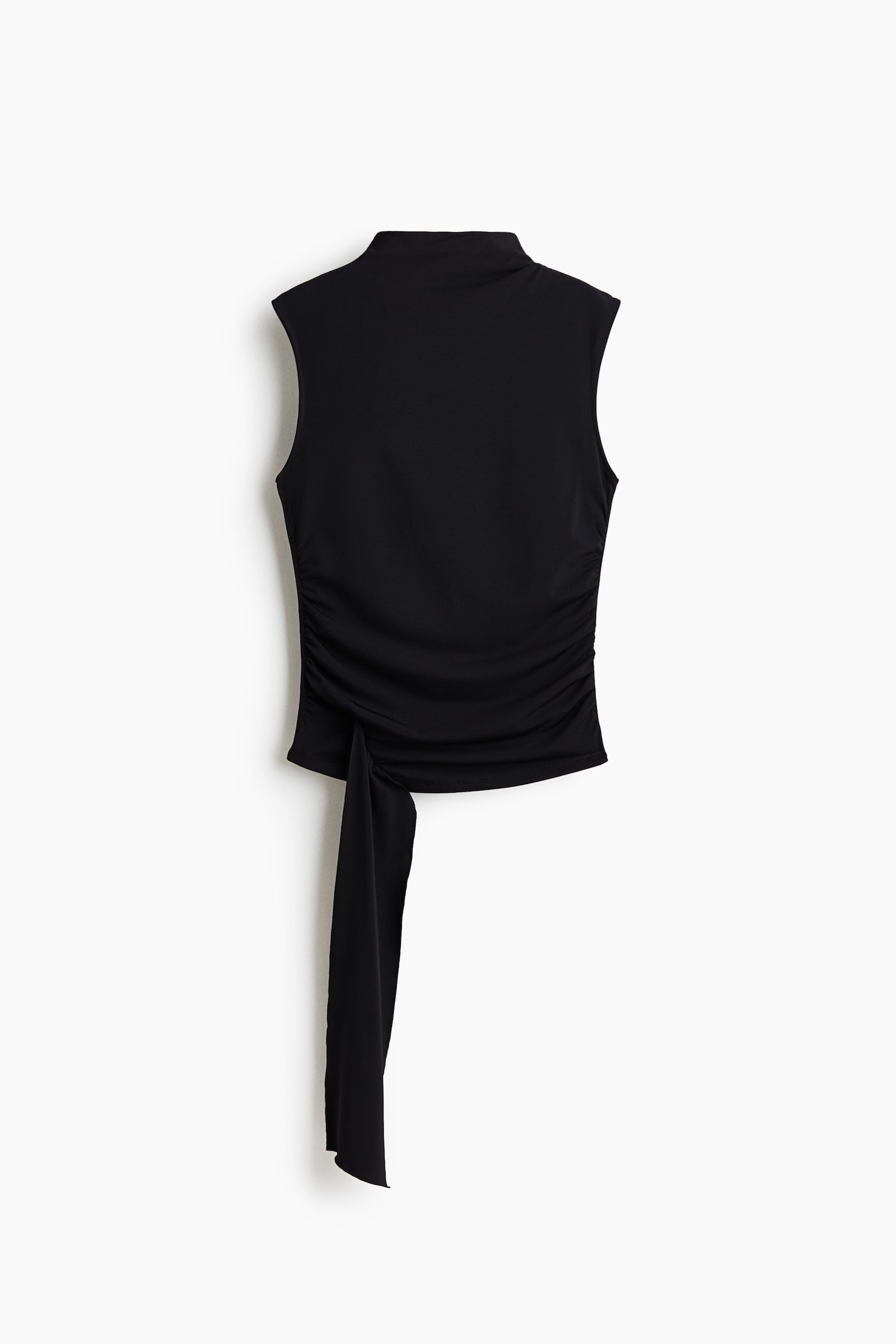 Top en jersey avec panneau drapé - Noir/Beige clair/Taupe foncé