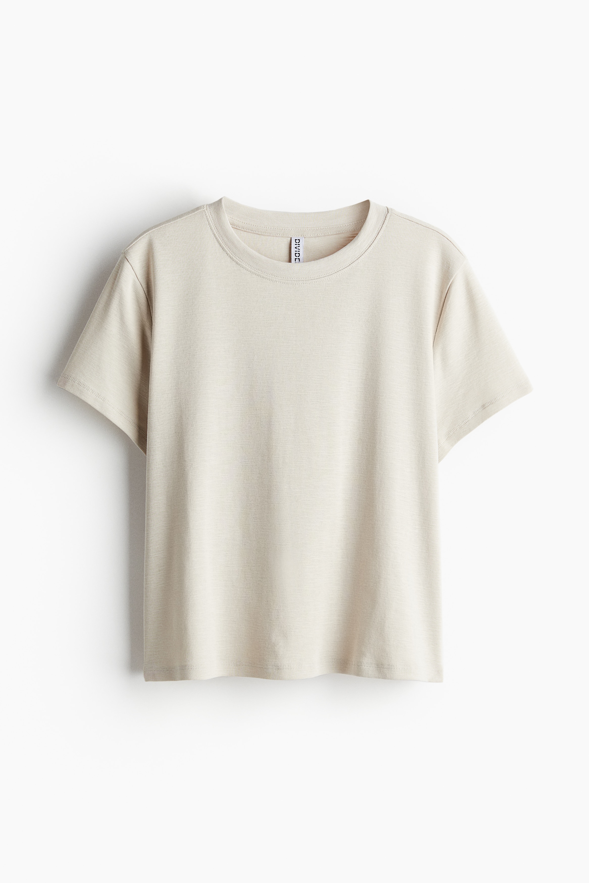 T-shirt - Round Neck - Short sleeve - Light beige - Ladies | H&M US