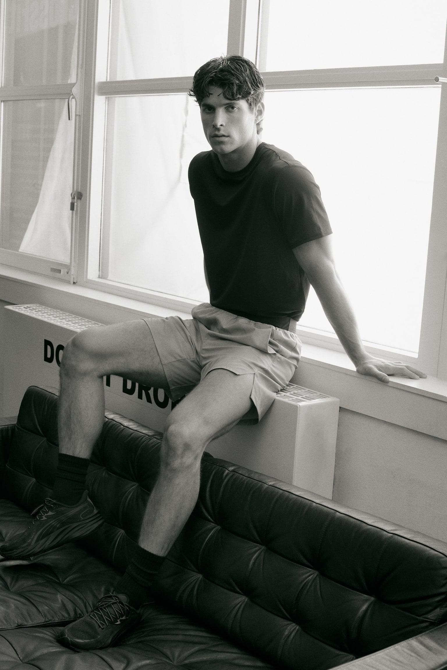 מכנסי ספורט עד מעל הברך DryMove™‎ - בז' בהיר/בורדו/שחור/ירוק כהה/דוגמה - 3