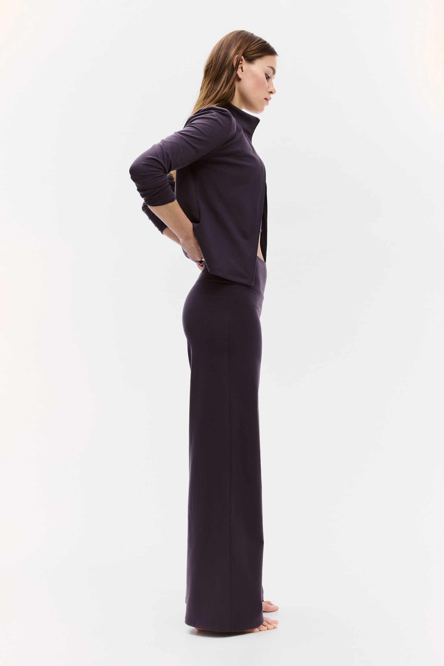 Wide sports leggings with SoftMove™ - Plum purple/Black/Warm brown/Blush pink/Dark clay grey - 6
