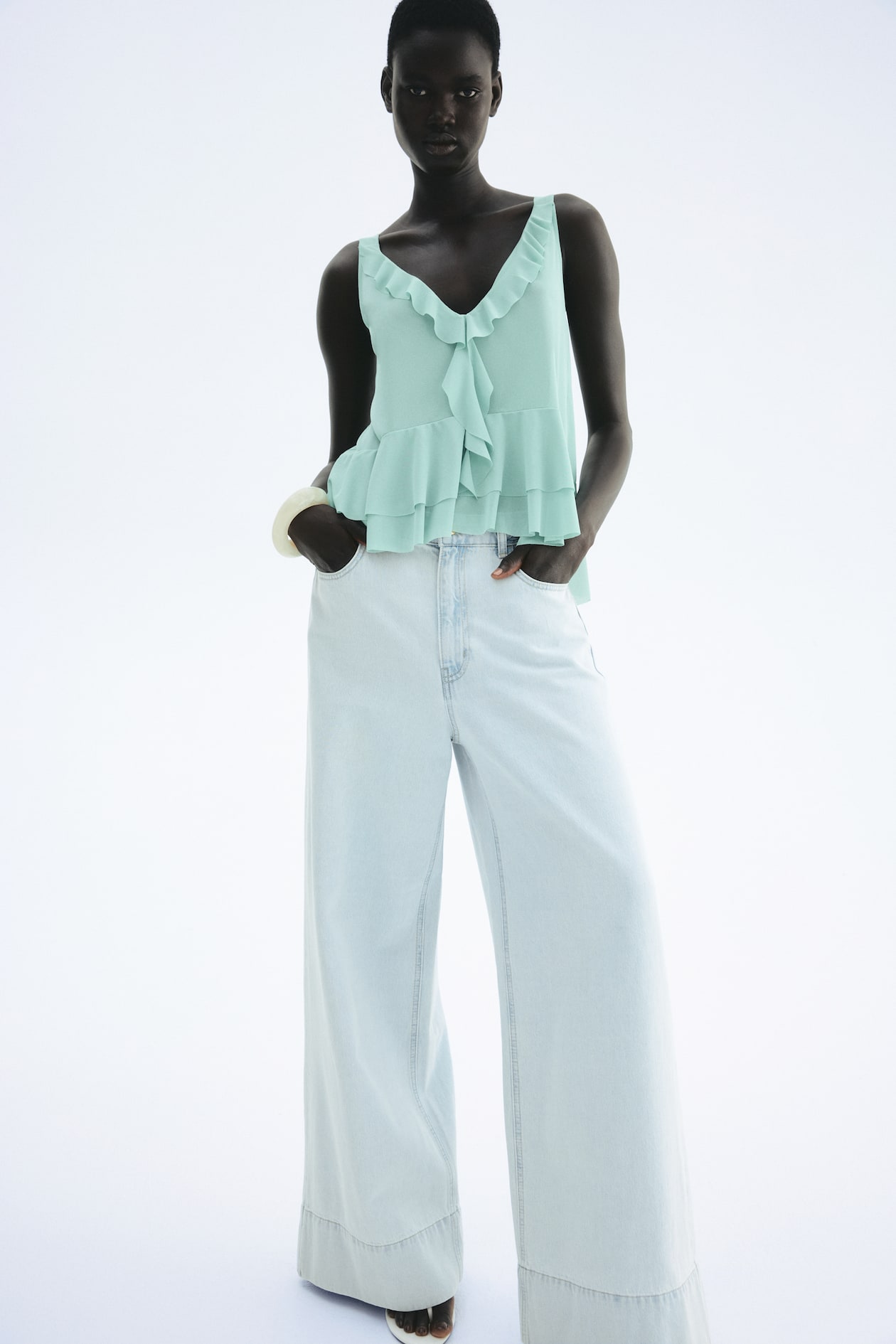 Flounced Sleeveless Top - image 4