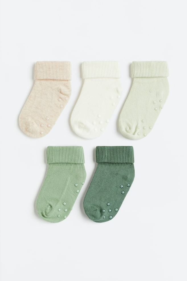5-pack anti-slip socks - Green/Dark green/Dark grey/Black/Brown/Beige/Sage green/Cream/Grey marl/dc/dc/dc/dc/dc/dc/dc/dc/dc/dc/dc/dc/dc - 1
