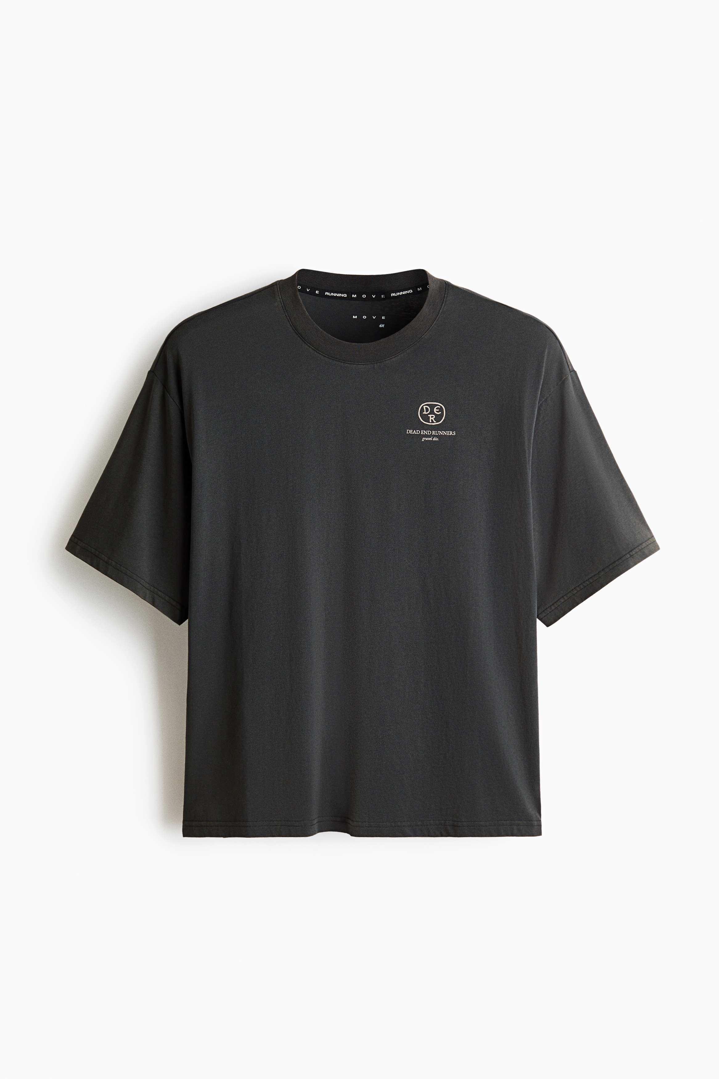 Boxy-style sports T-shirt with DryMove™ - Dark grey/White/Dead End Runners/Mole/Burgundy/Gravel division