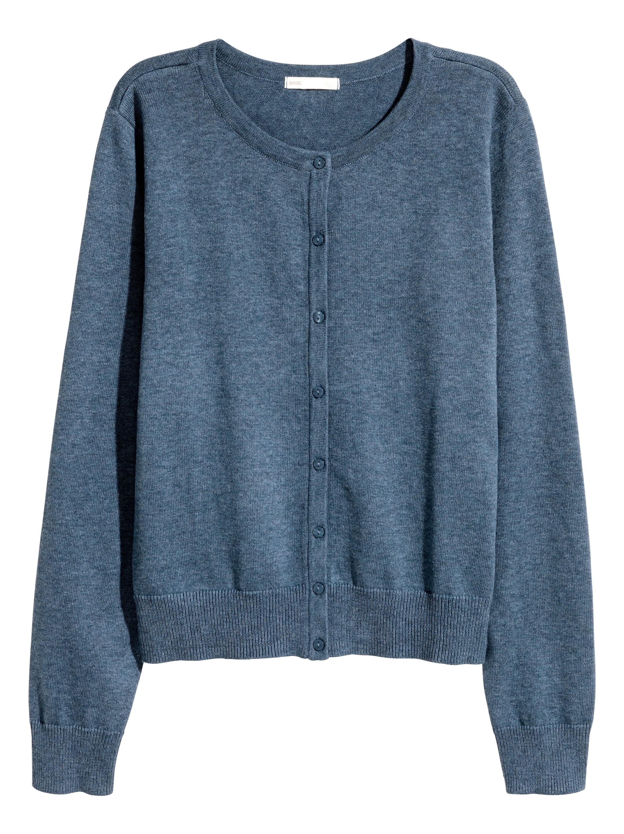 Visa större bild: Bomullskofta - Blåmelerad - DAM | H&M SE 1