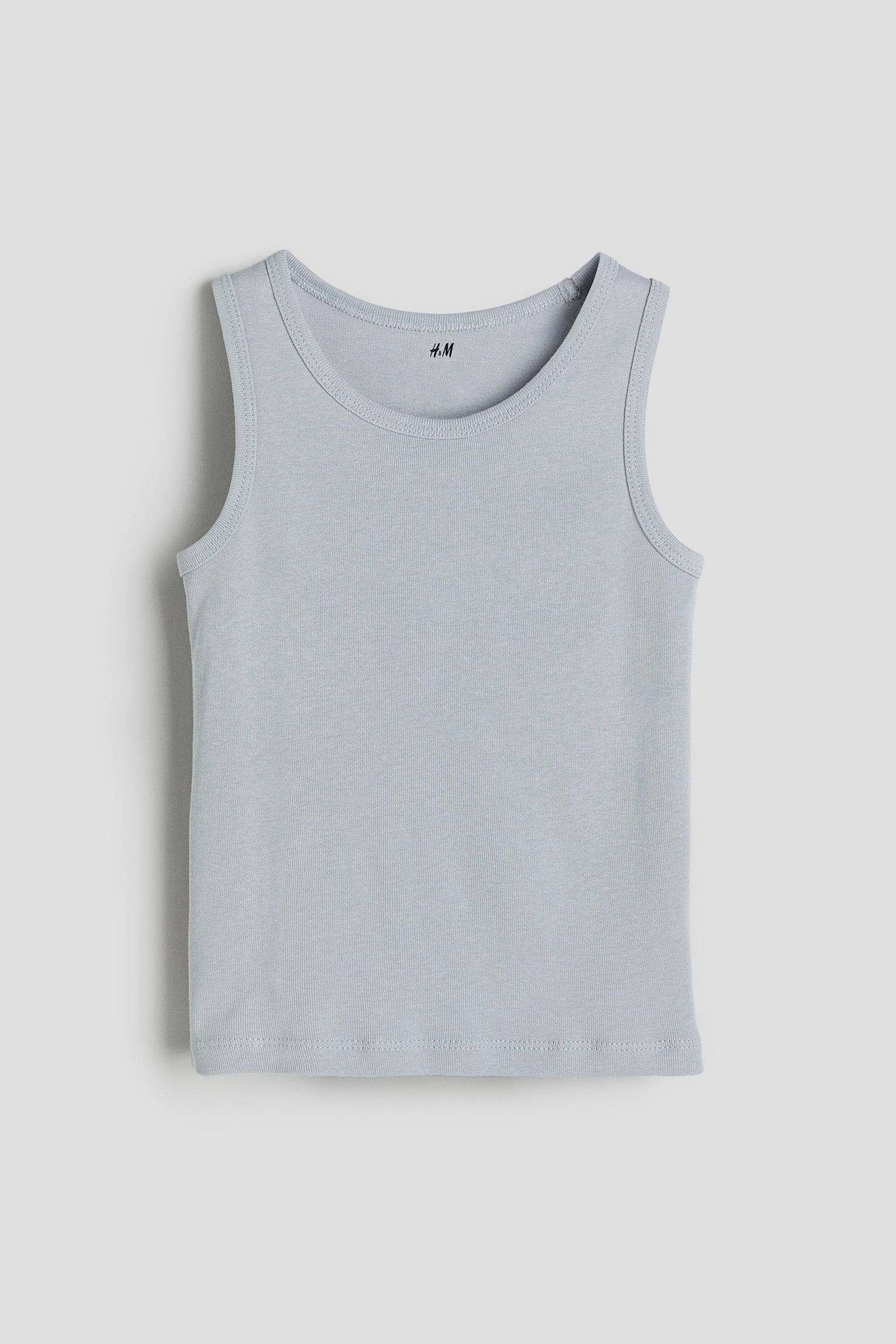 5-pack cotton vest tops - Grey/Blue/White/White - 3