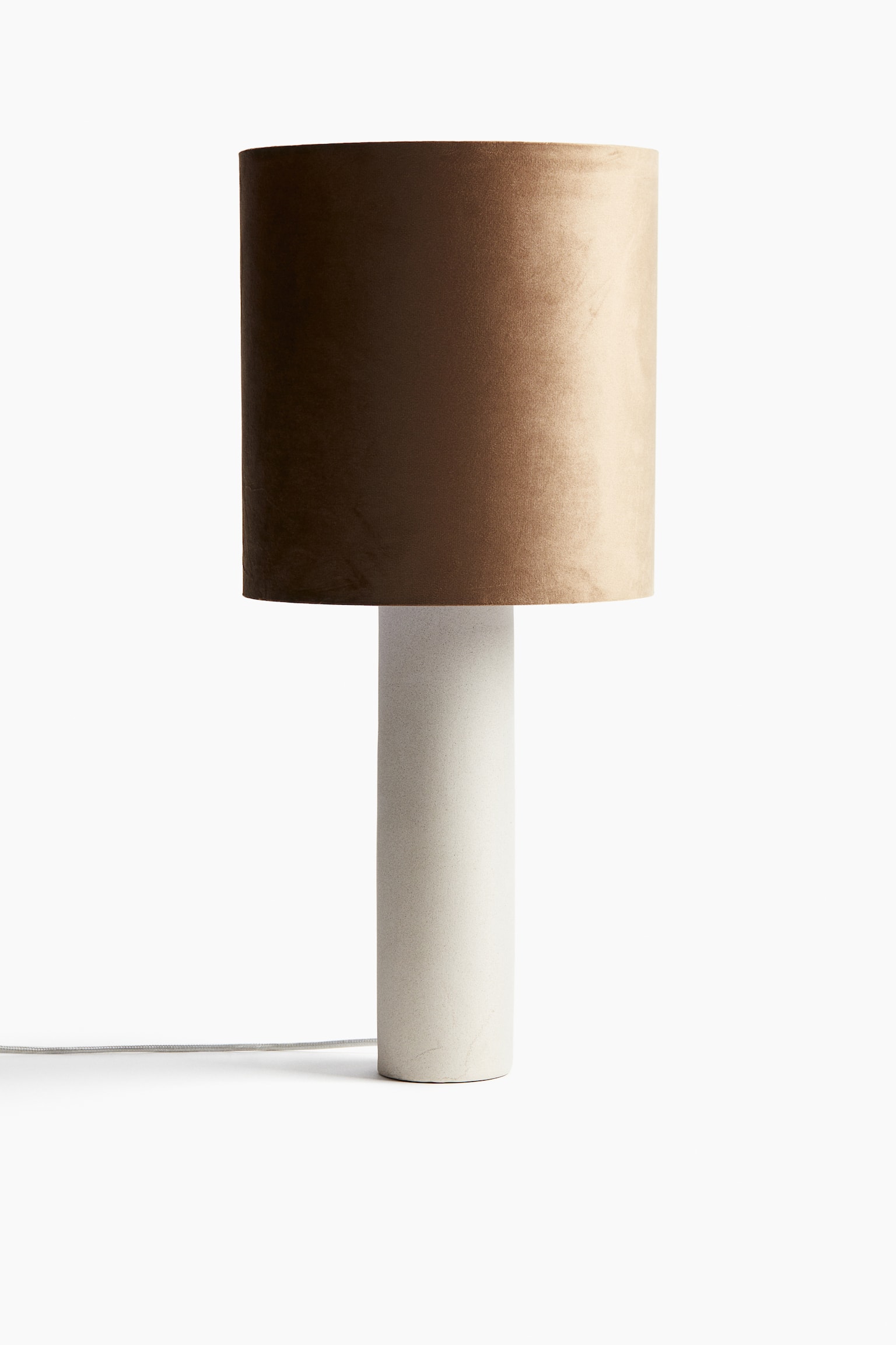 Zamatové bubnové tienidlo na lampu - Karamelová hnedá/Tmavohnedá - 3