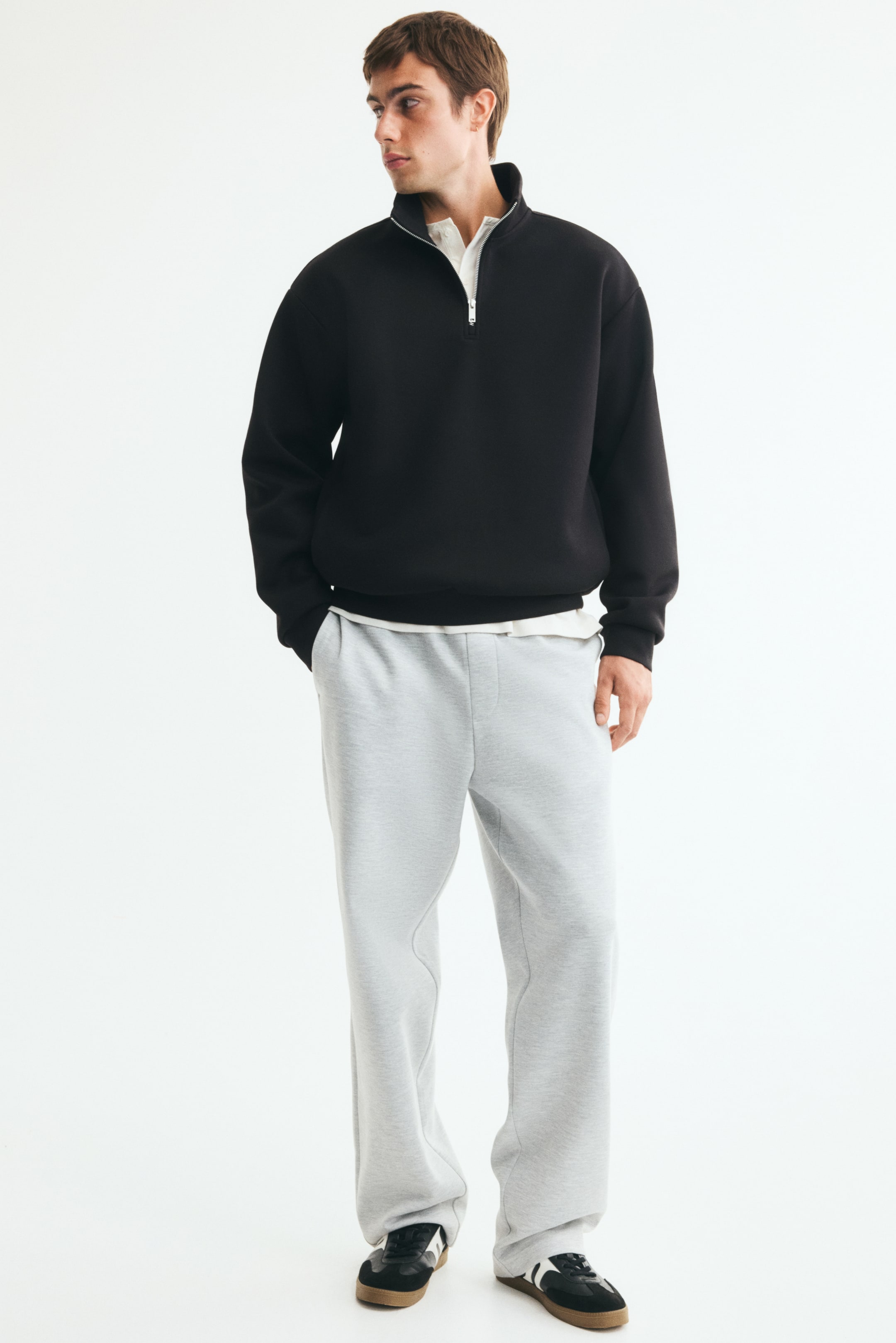 Relaxed-Fit Half-Zip Sweatshirt