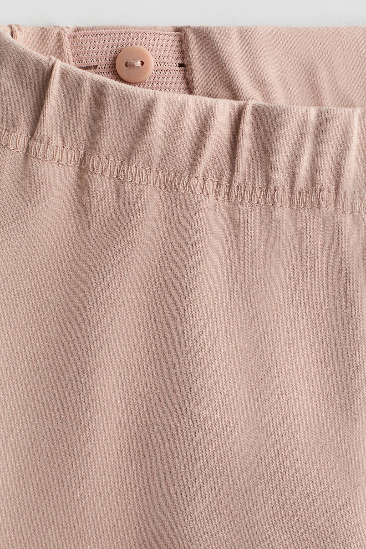 Pima cotton leggings - Light dusty pink/Brown - 2