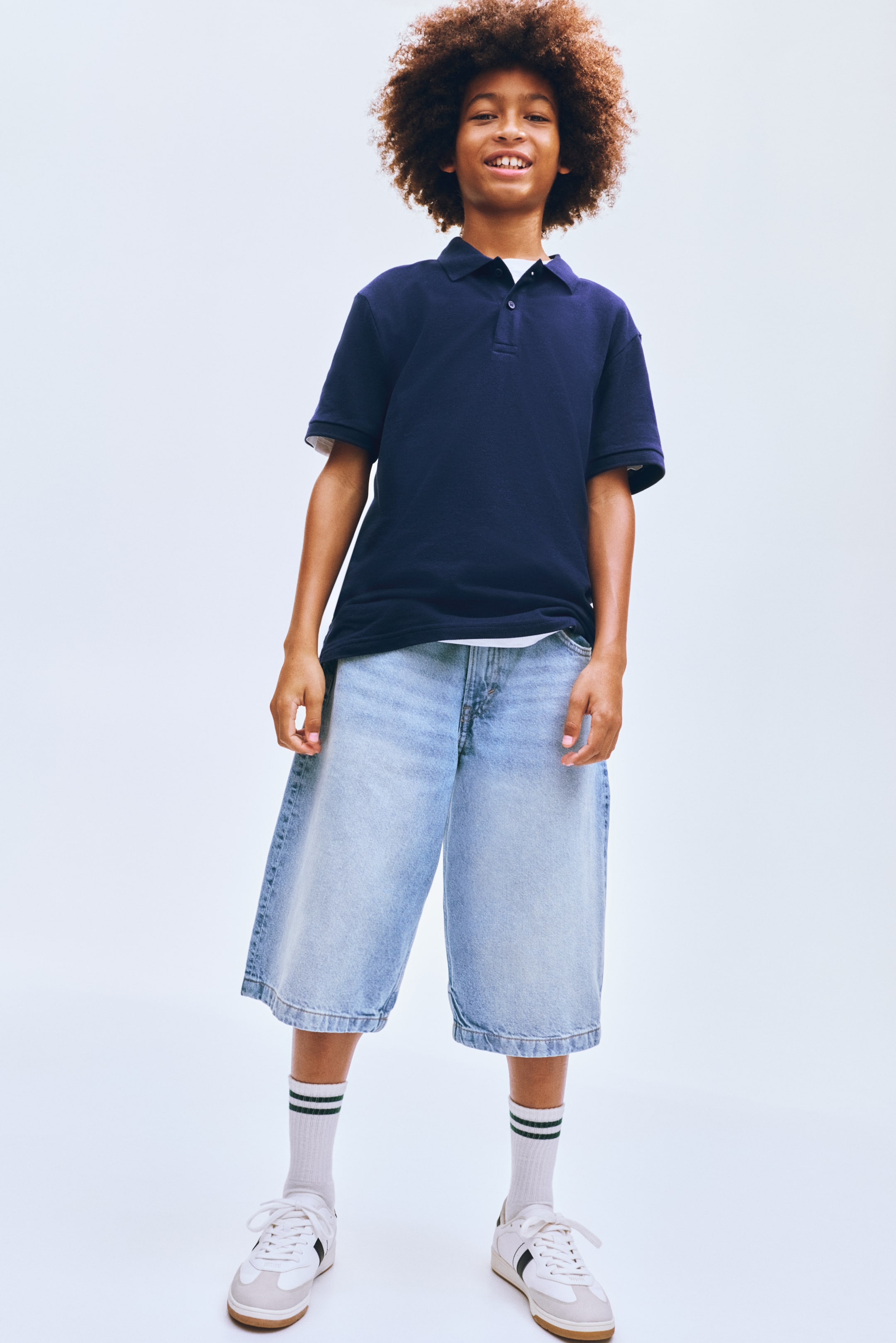 View larger image: Baggy Fit Denim shorts - Light denim blue - Kids | H&M 1