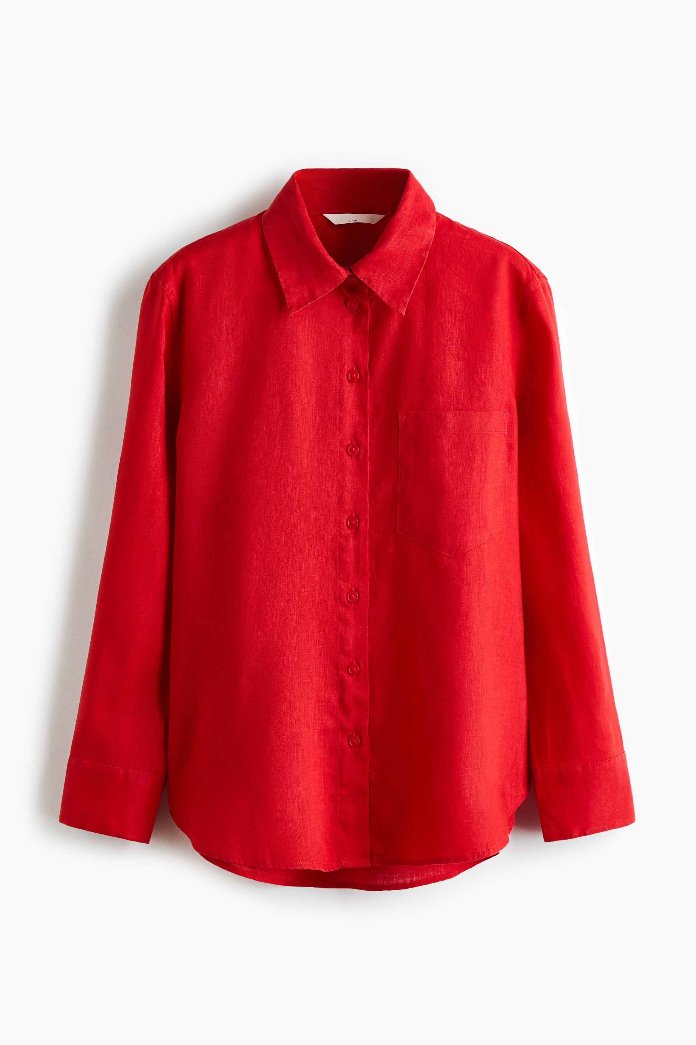 Linen shirt - Bright red/Yellow