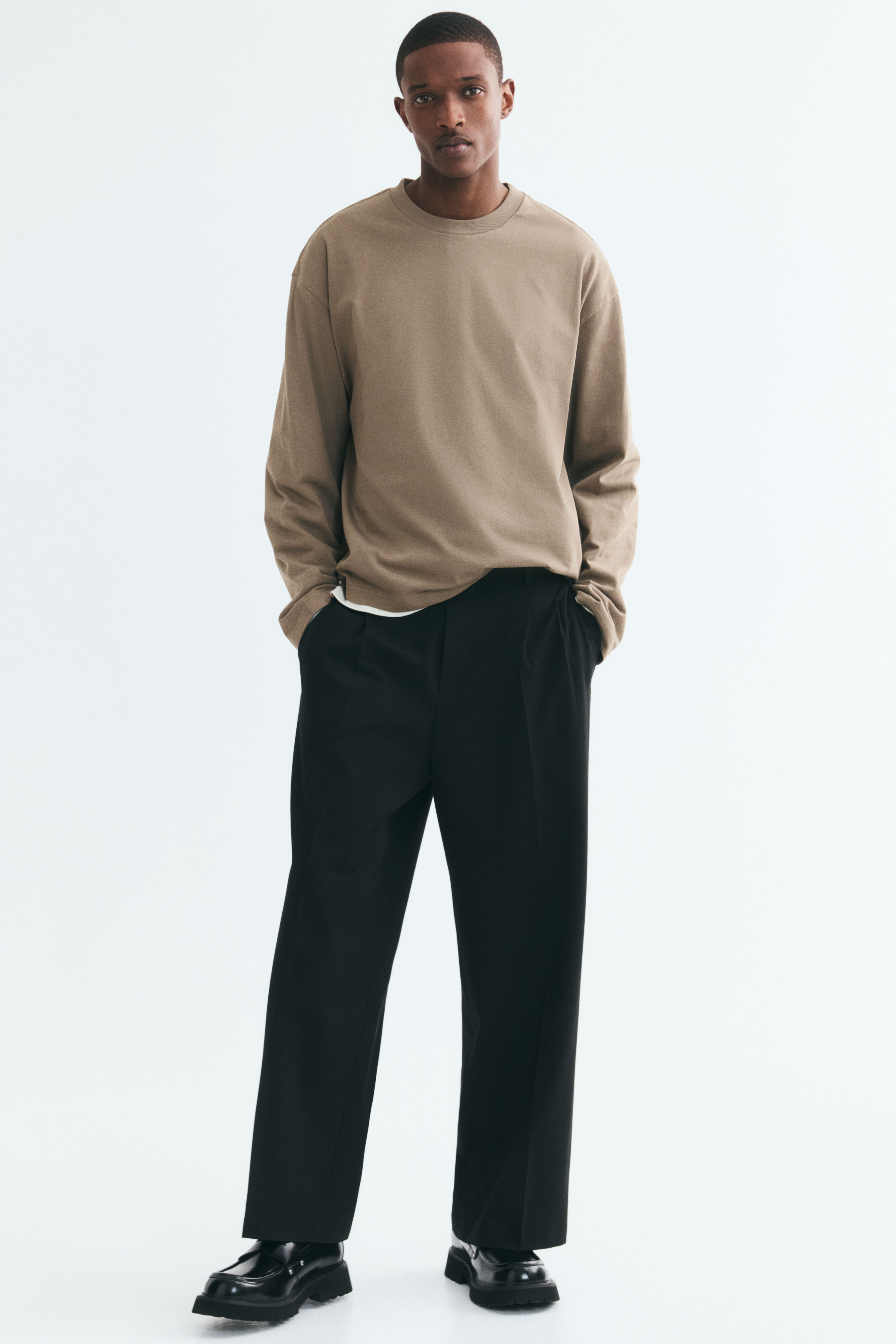 Oversized Long-Sleeved Jersey Shirt