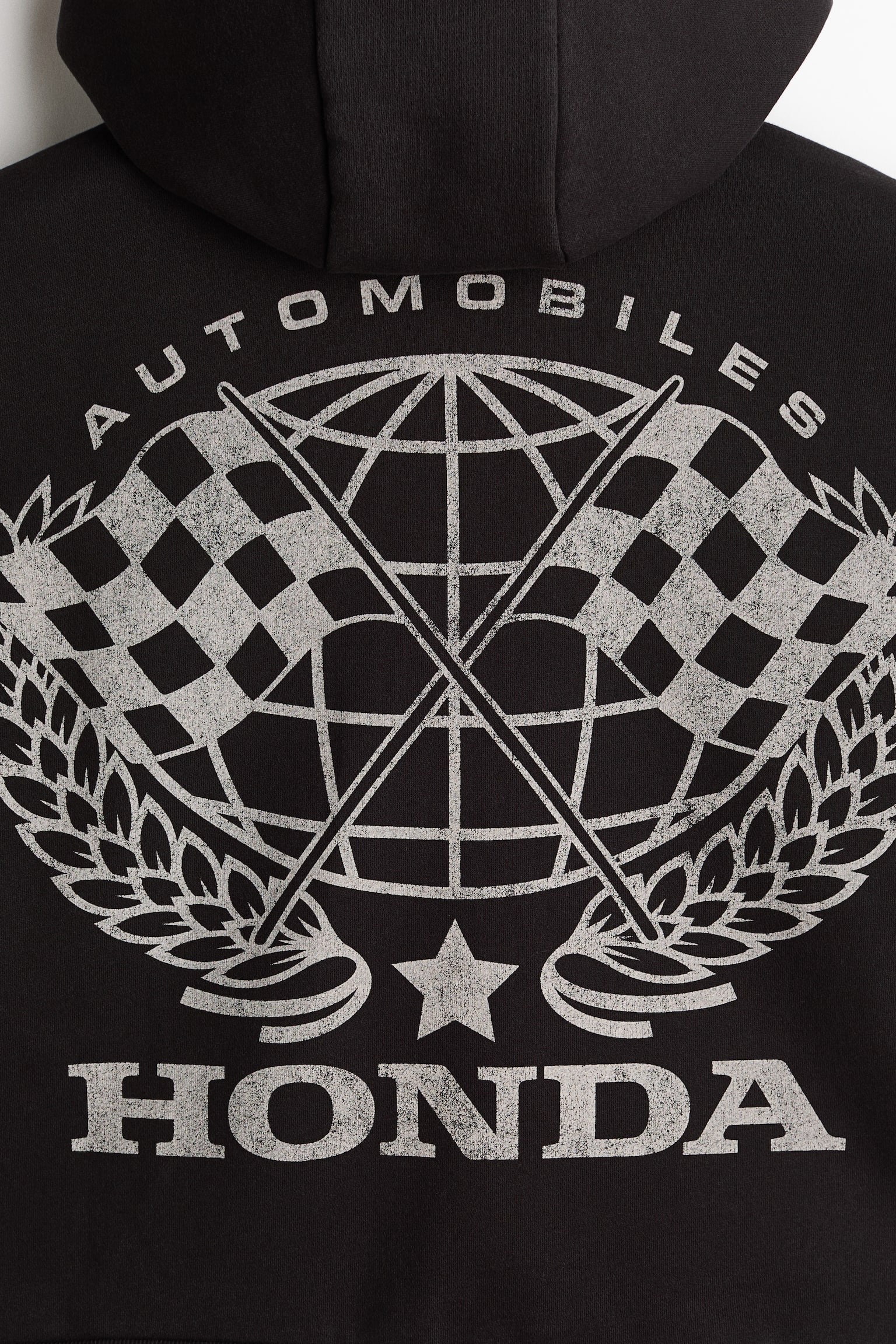 Oversized Fit Printed zip-through hoodie - Black/Honda - 5