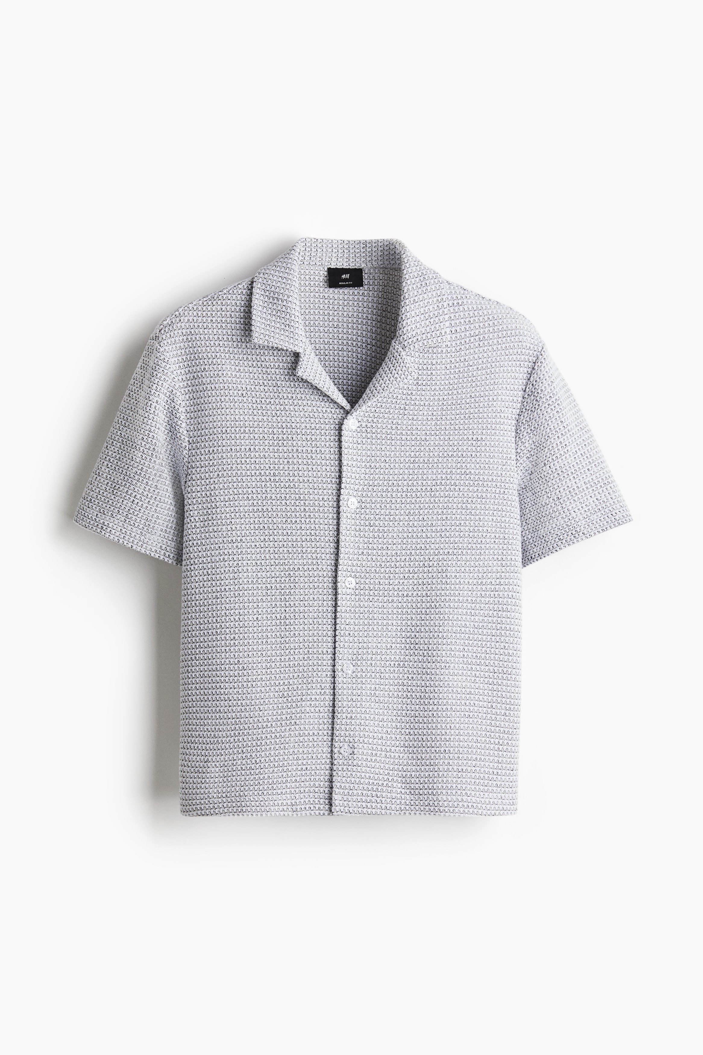 Camisa resort Regular Fit - Gris/Blanco/Azul marino