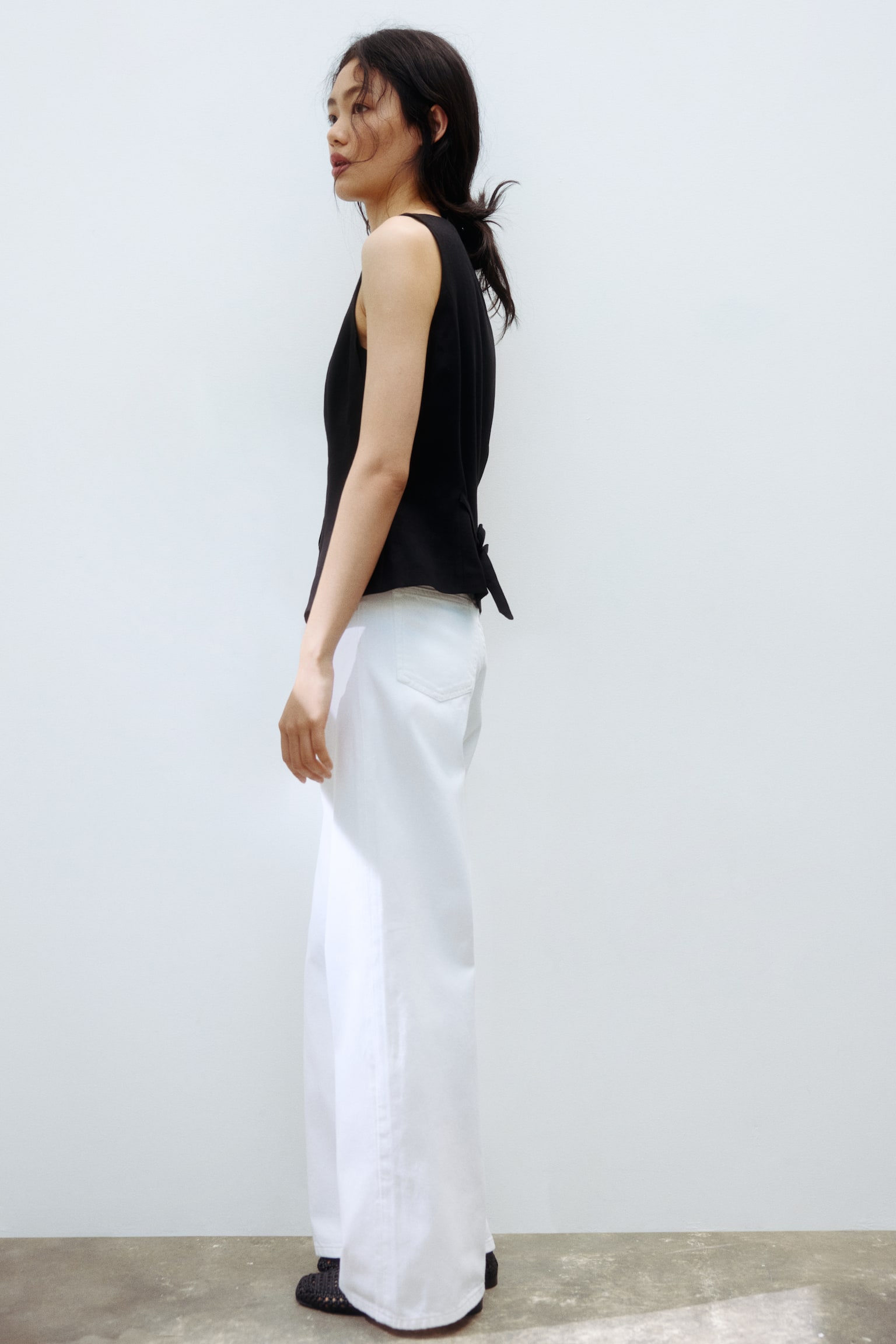 Wide Ultra High Jeans - Marfil/Azul denim oscuro - 4