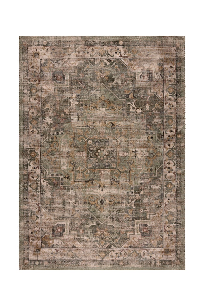 Tapis Vintage En Jute Mélangé Selena - Vert - 1