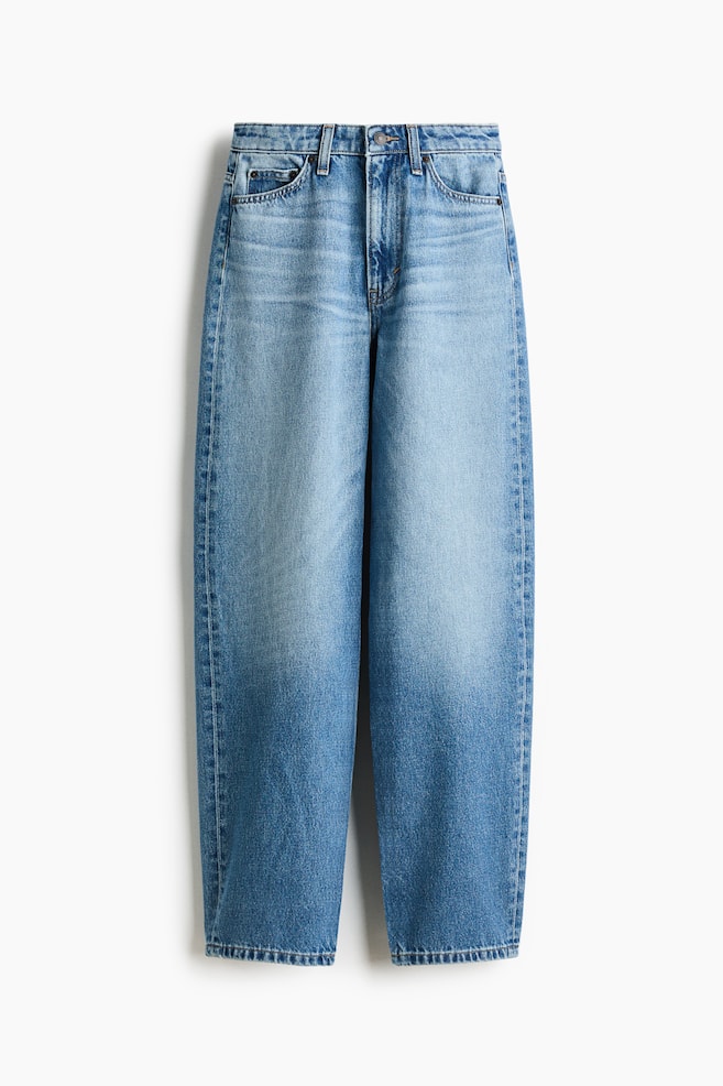 Barrel High Waist Jeans - Denim blue/Dark denim blue - 1