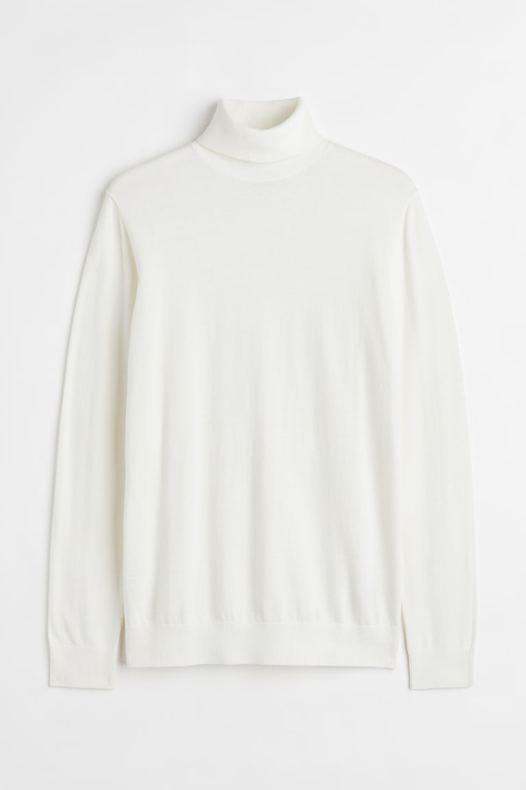 Slim Fit Fine-knit Turtleneck Sweater - Turtleneck - Long sleeve ...