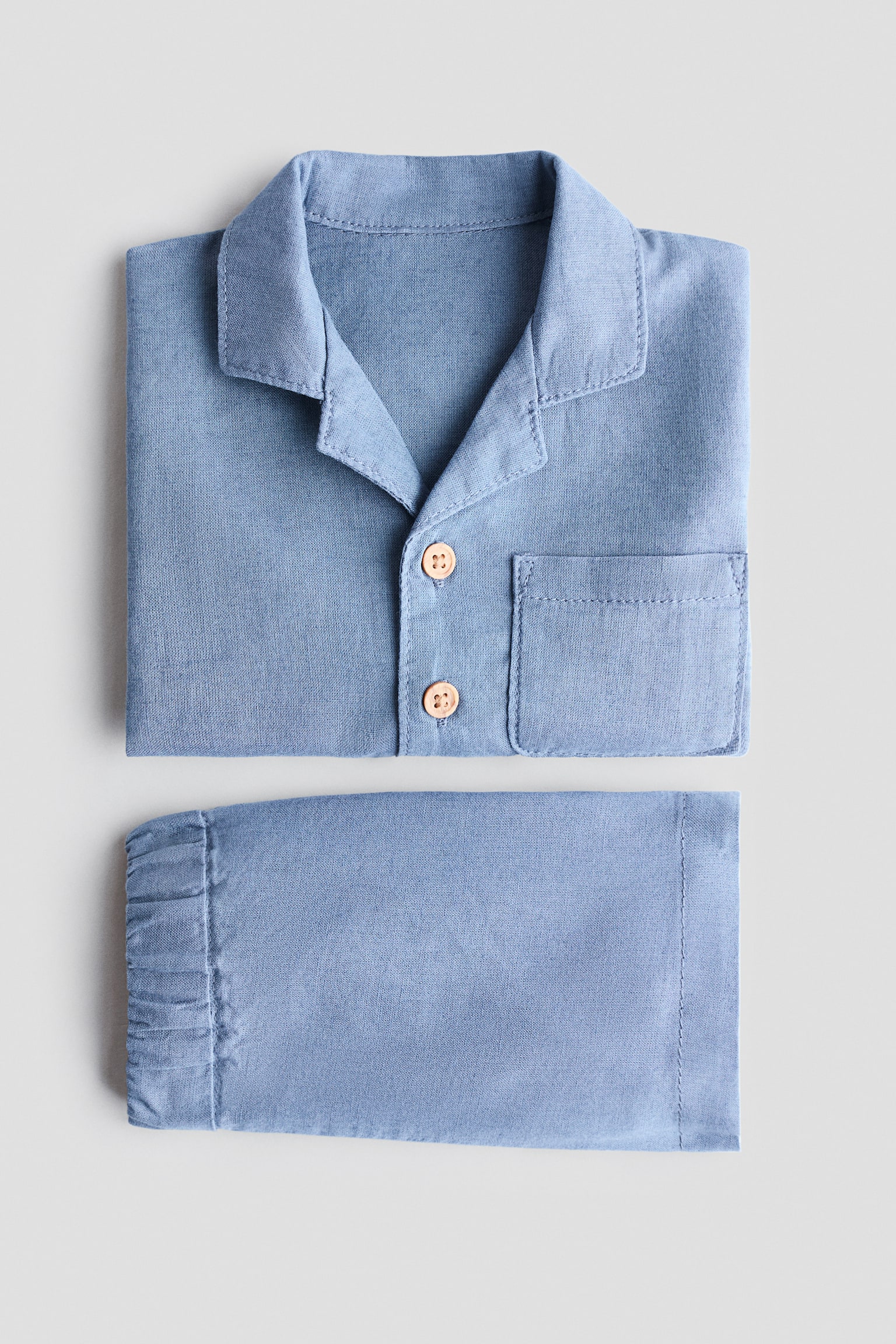 2-piece linen-blend set - Dusty blue/Light khaki green/Light beige/Light beige/White striped/Turquoise/Striped - 2