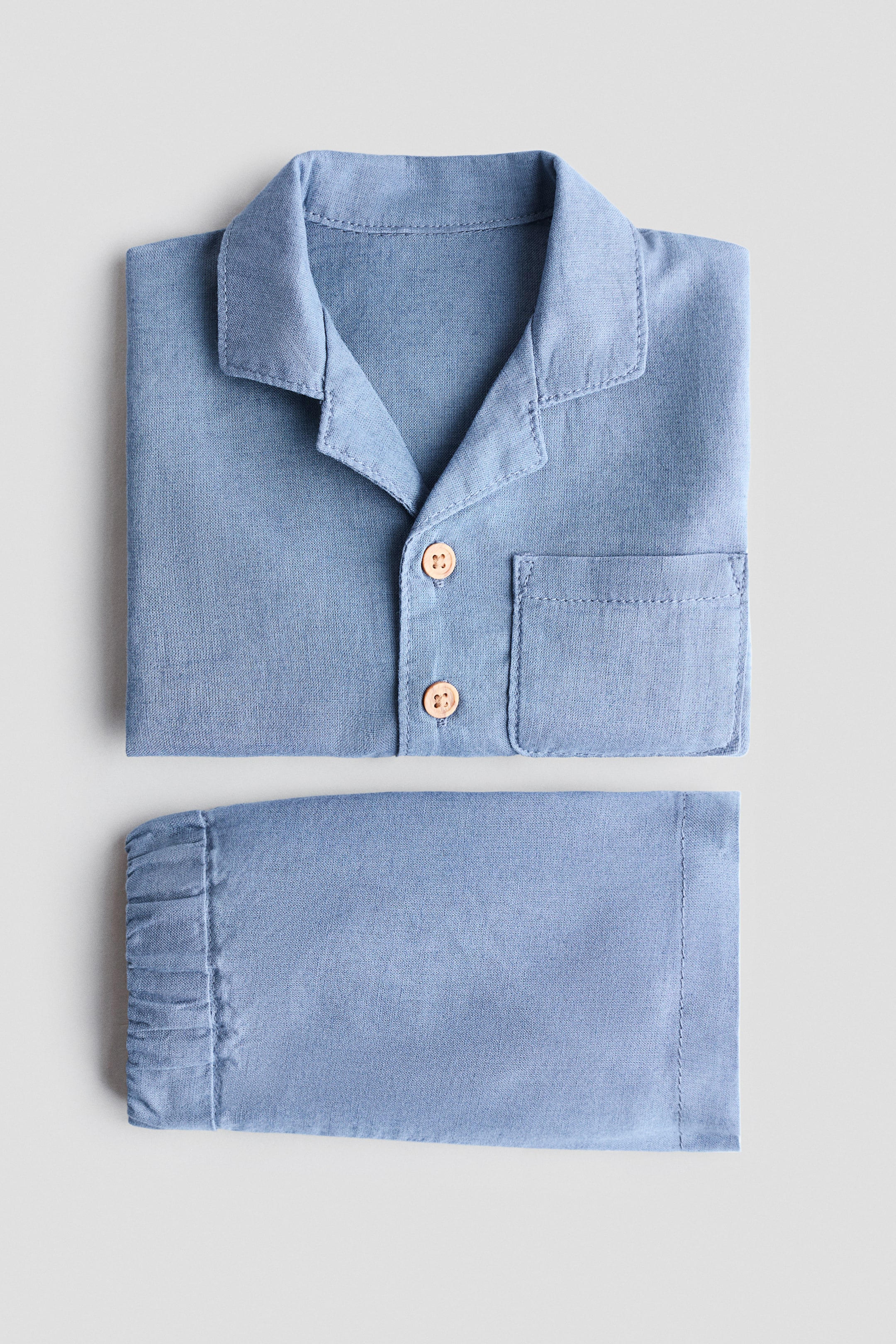 View larger image: 2-piece Linen-blend Set - Dusty blue - Kids | H&M US 2