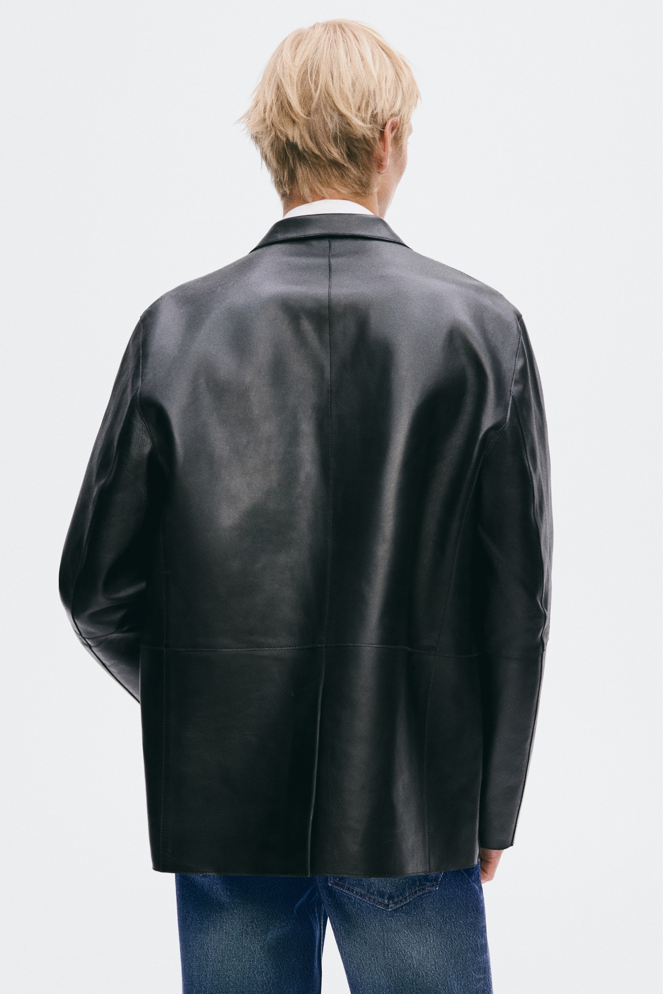 Regular-Fit Single-Breasted Leather Jacket