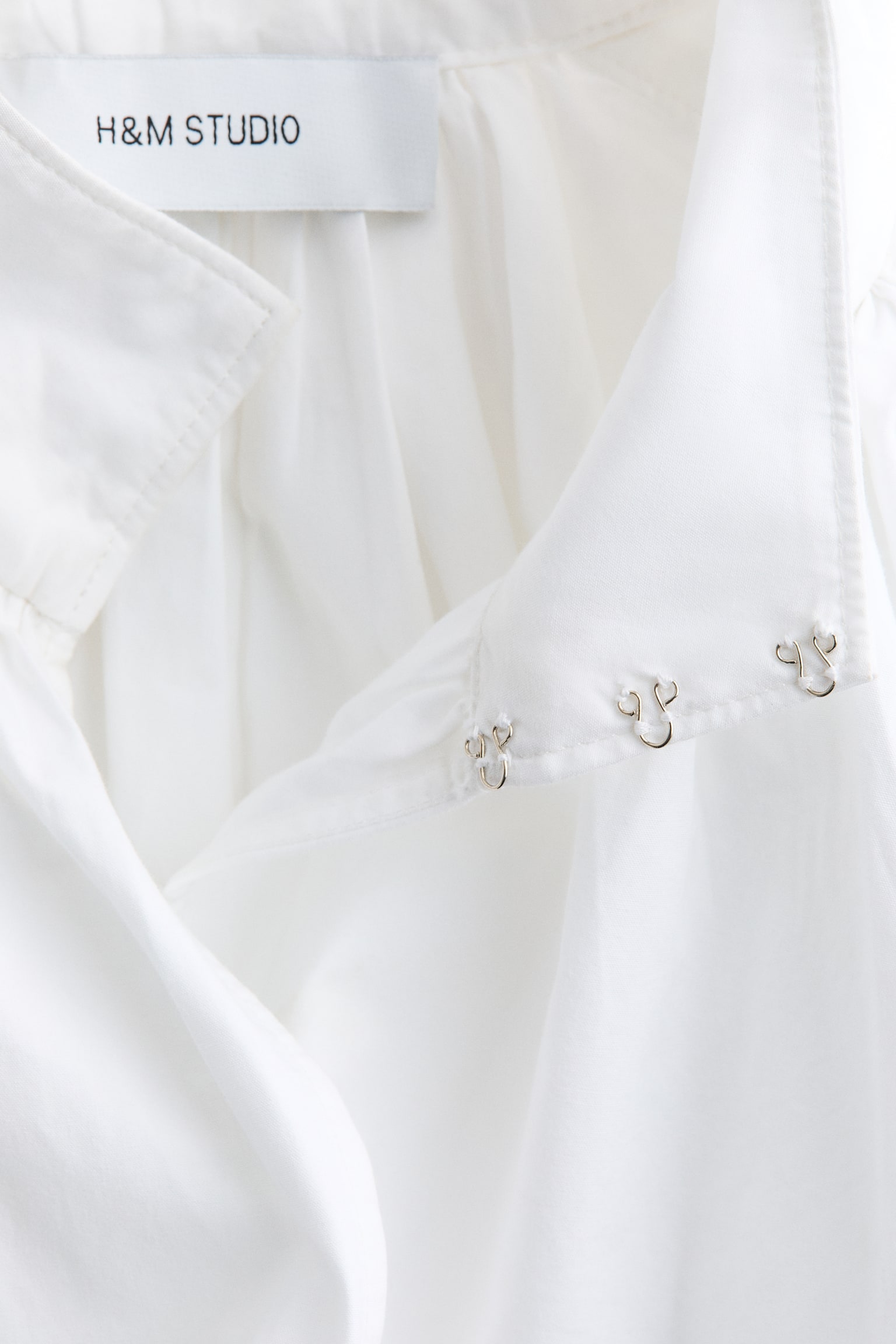 Blusa de popelina con diseño fruncido - Blanco - 4