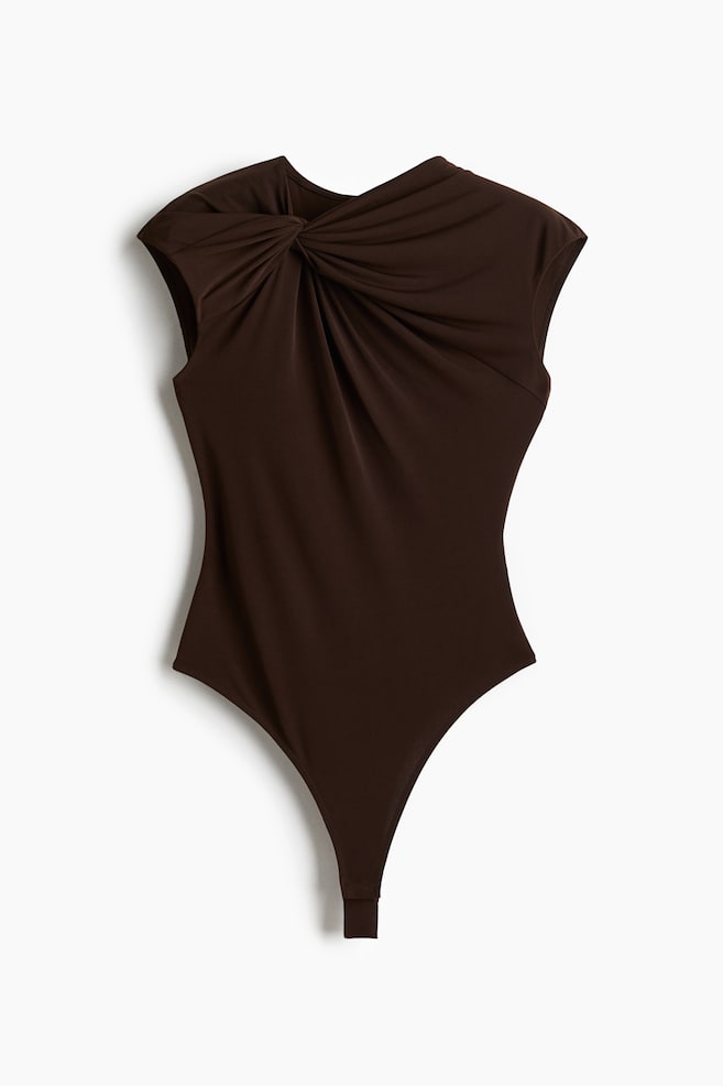 Twist-detail thong body - Dark brown/Dark khaki green/Light beige - 1