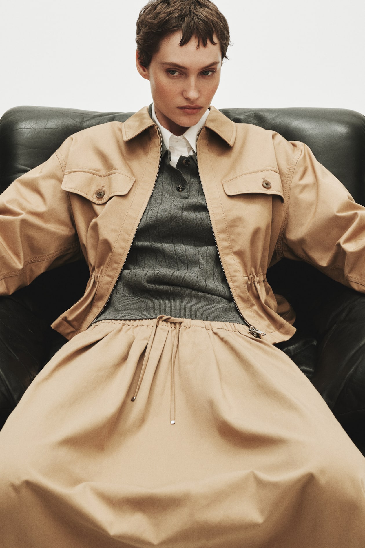 Pleated Twill Skirt - image 5