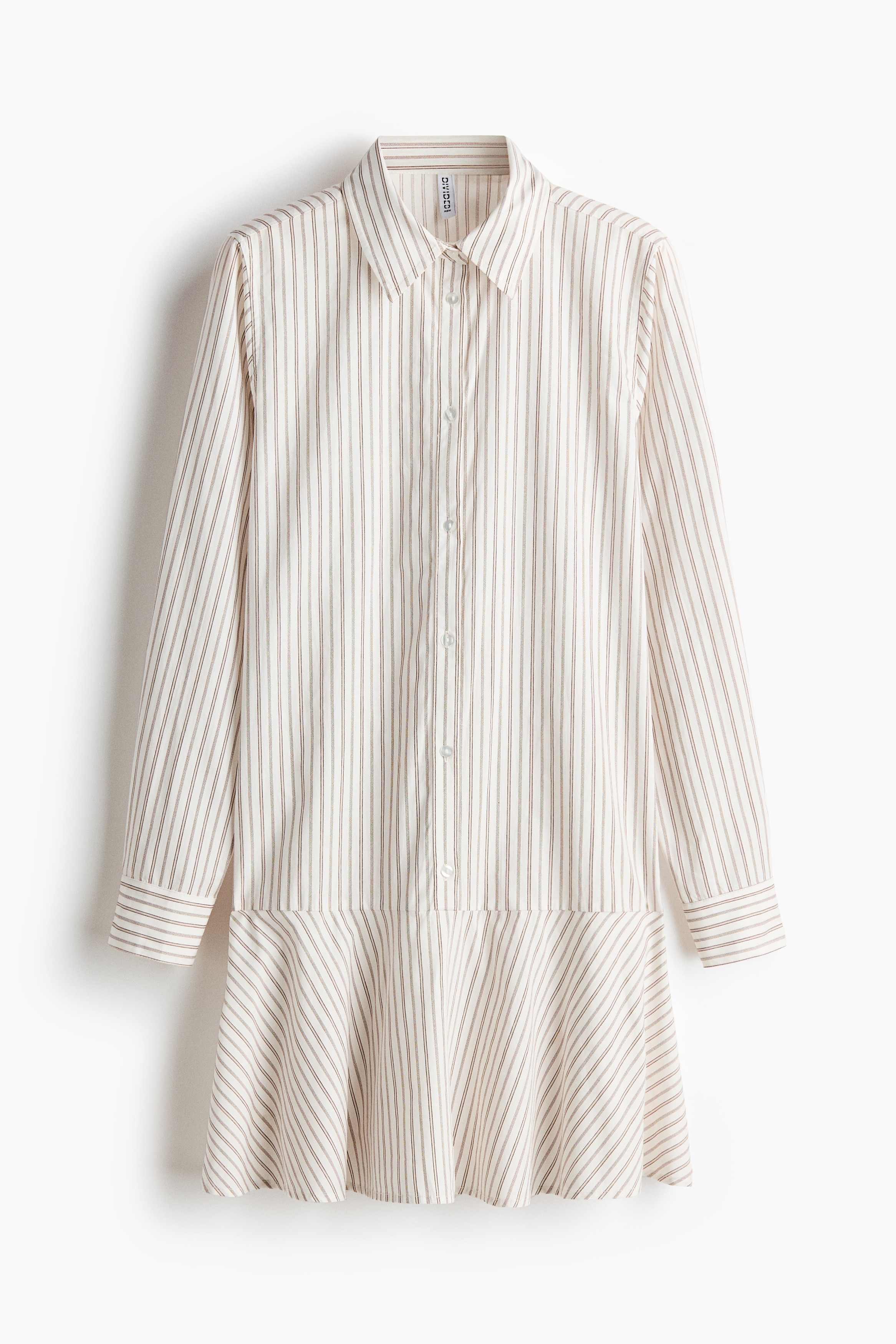 Poplin shirt dress - Cream/Striped/Cream