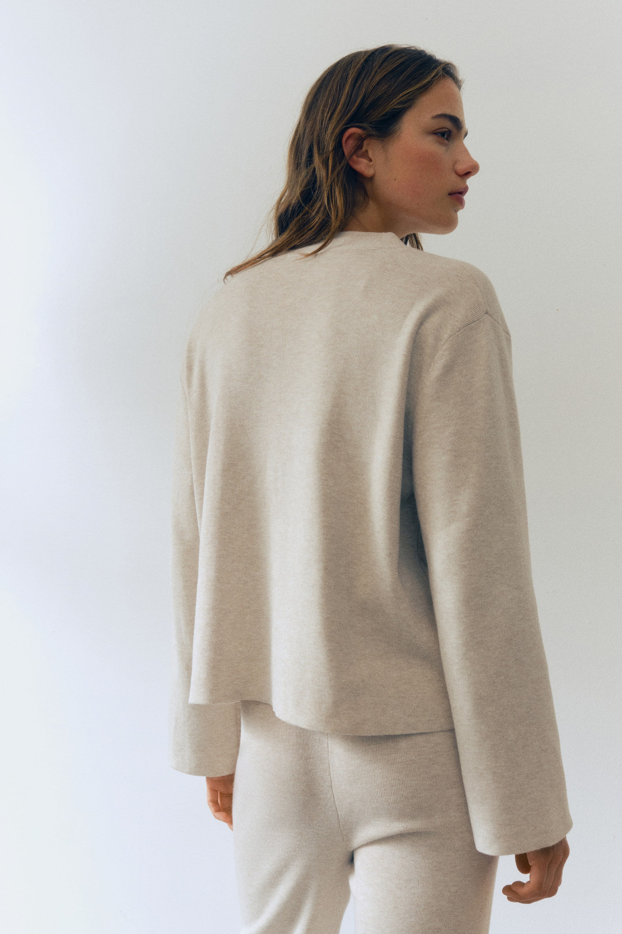 Ver imagen más grande: Cárdigan de punto fino - Beige claro jaspeado - MUJER | H&M ES 3