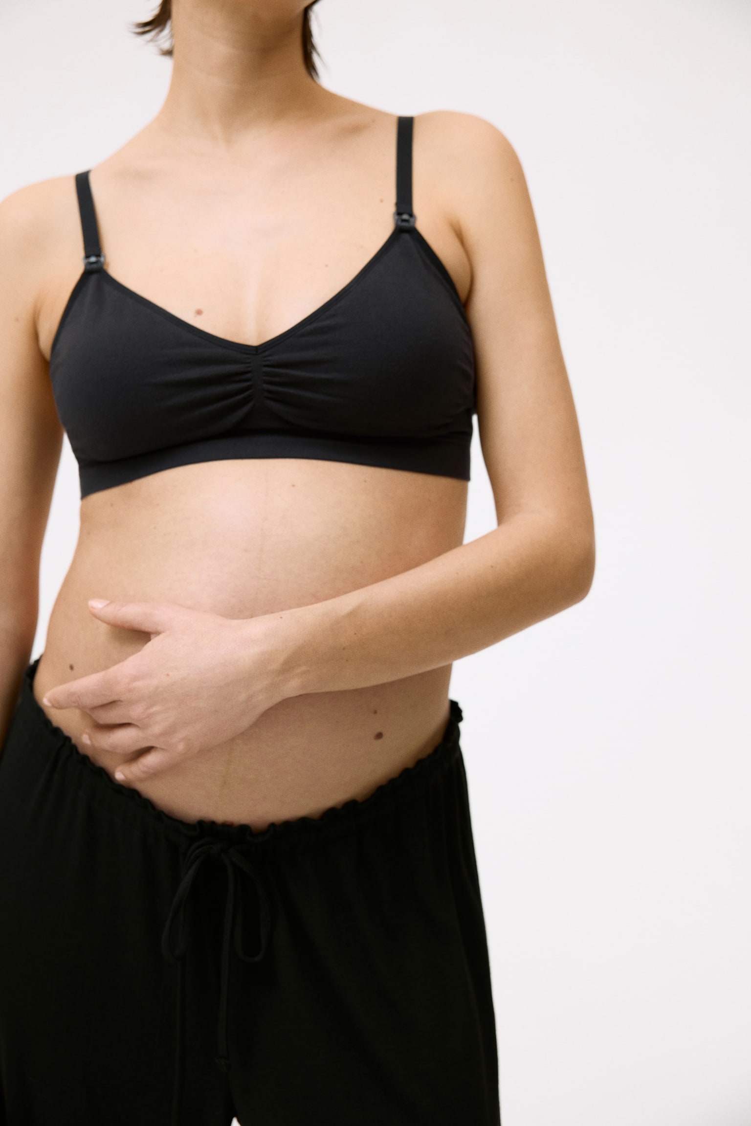 MAMA Reggiseno da allattamento in misto cotone - Nero/Light mole marled - 2