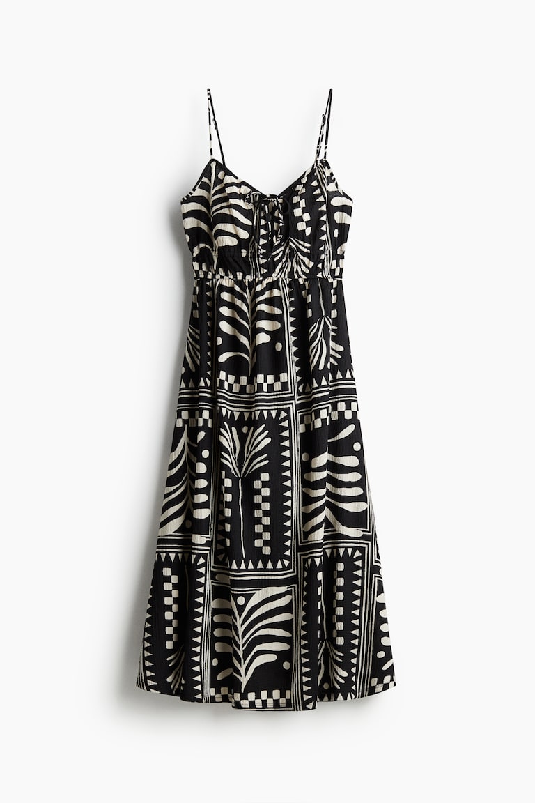 Ladies - Yellow Crinkled Jersey Dress - Size: M - H&M