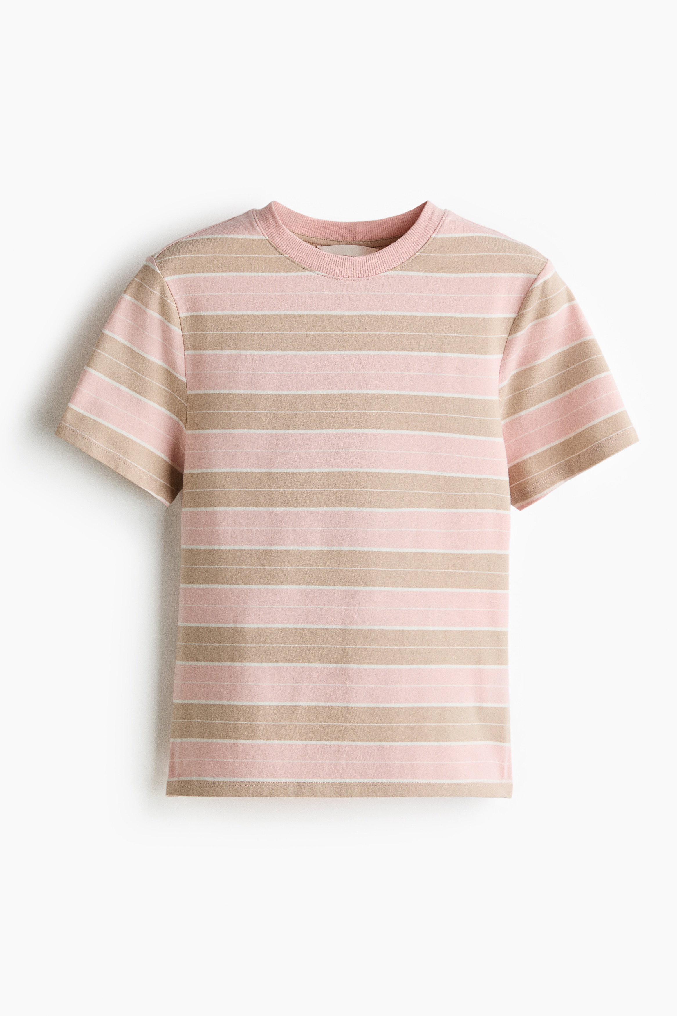 Cotton T-shirt - Light pink/Striped/Light blue/Striped