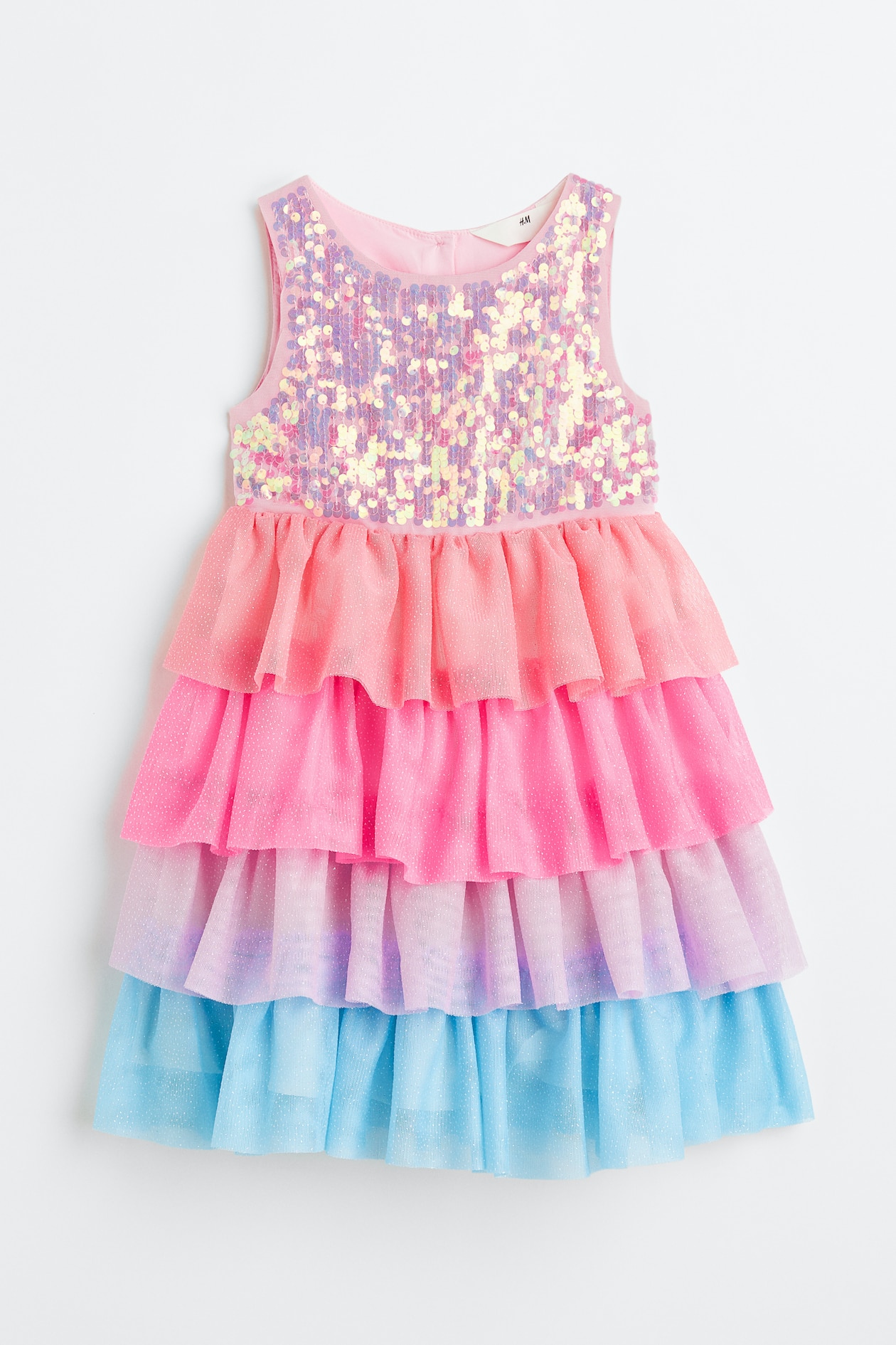 h&m pink sequin shirt dress Light pink/Sequined Sequined A-line dress for kids