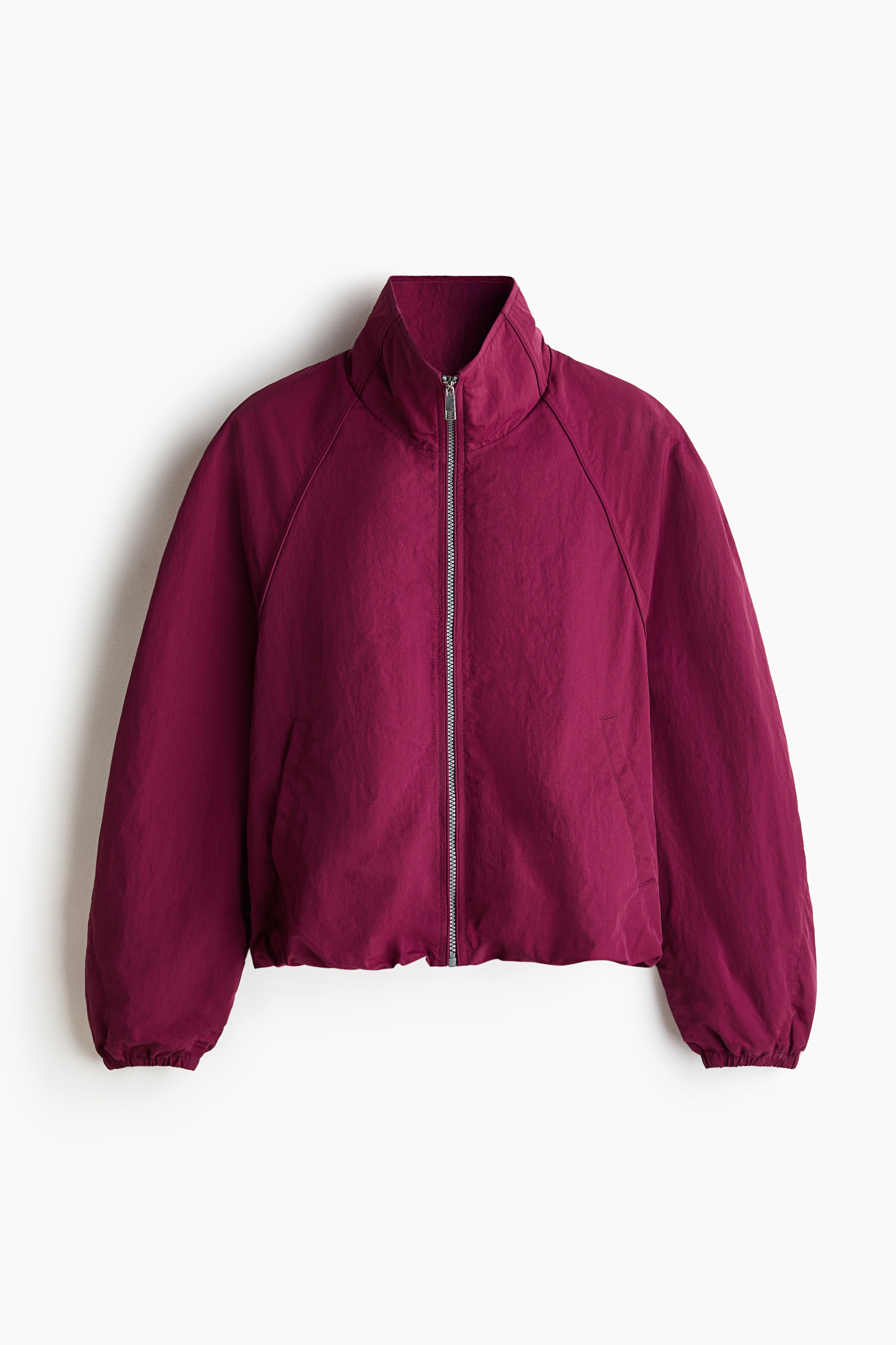 Chamarra oversized con bastilla abombada - Rojo oscuro/Crema