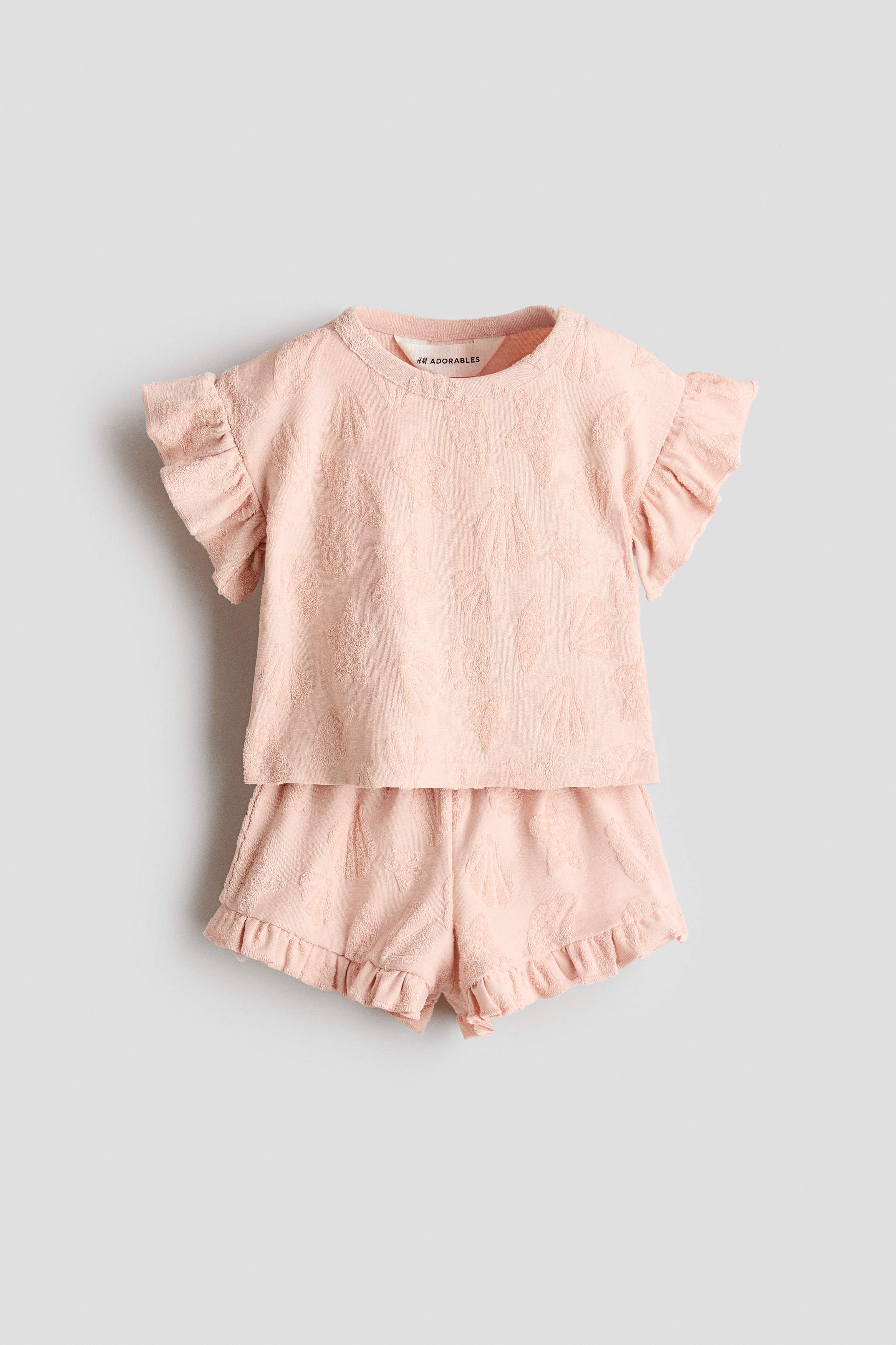 2-teiliges Frottee-Set mit Volants