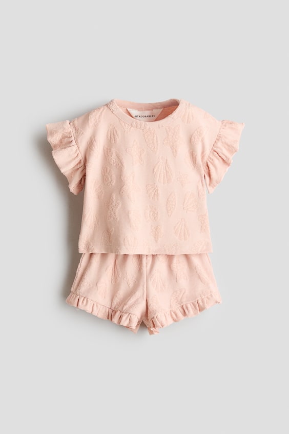 Детские топы H&M 2-Piece Ruffled Terry Set