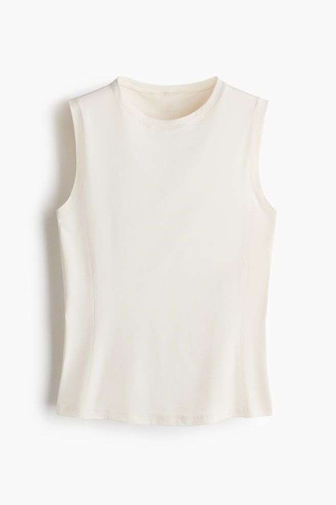 Sporttanktop met DryMove™ - Slim Fit - Ivoorwit/Berggroen/Donker heidepaars - 1