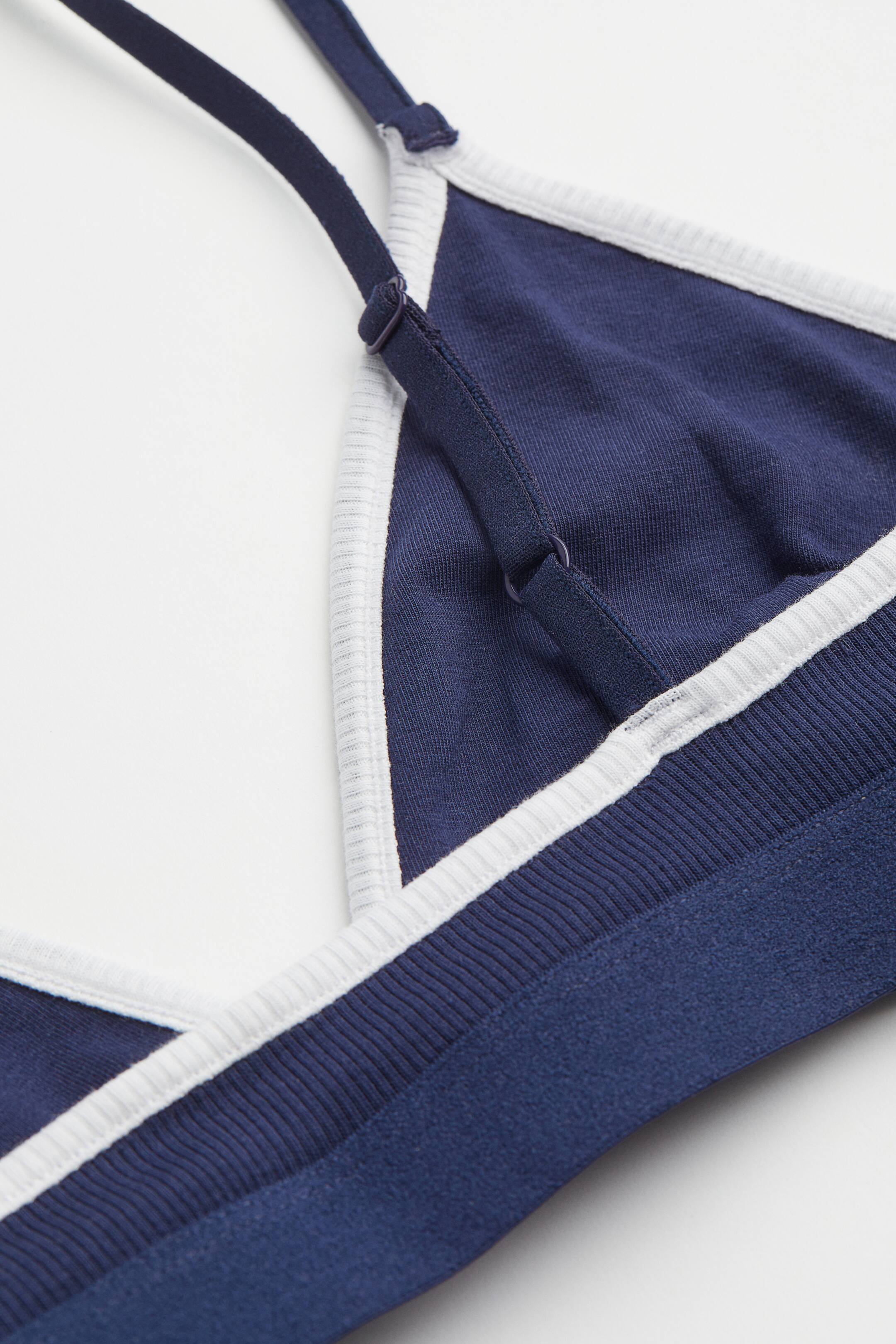 Ingrandisci l'immagine: Reggiseni top a costine, 2 pz - Blu scuro/grigio mélange - DONNA | H&M CH 2