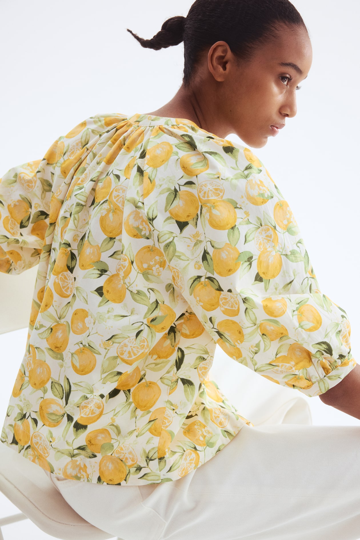Balloon-Sleeved Poplin Blouse - image 3