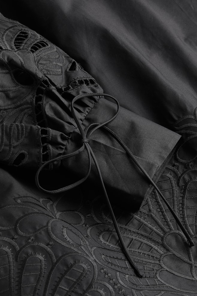 Robe tunique brodée - Noir - 5