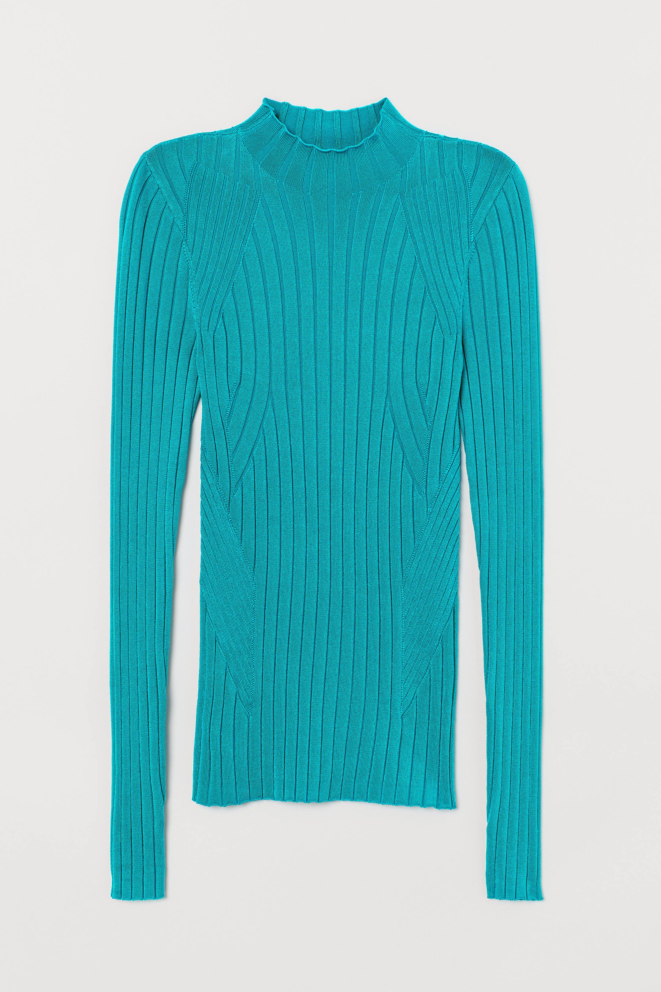 Προβολή μεγαλύτερης εικόνας: Turtleneck jumper - Turquoise - Ladies | H&M GR 1