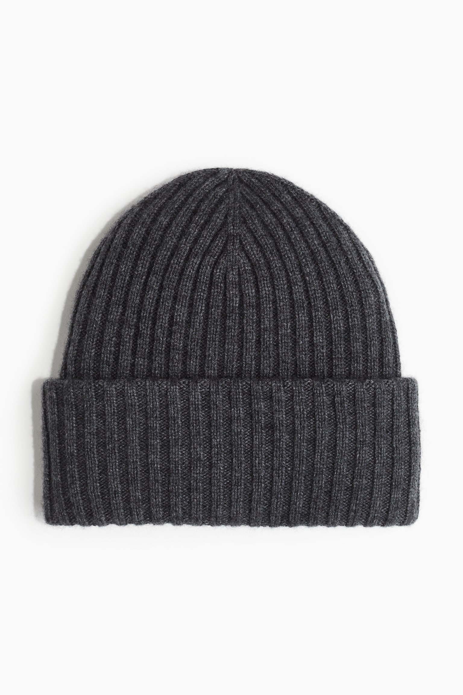 Cashmere-blend beanie - Dark grey marl/Greige - 1