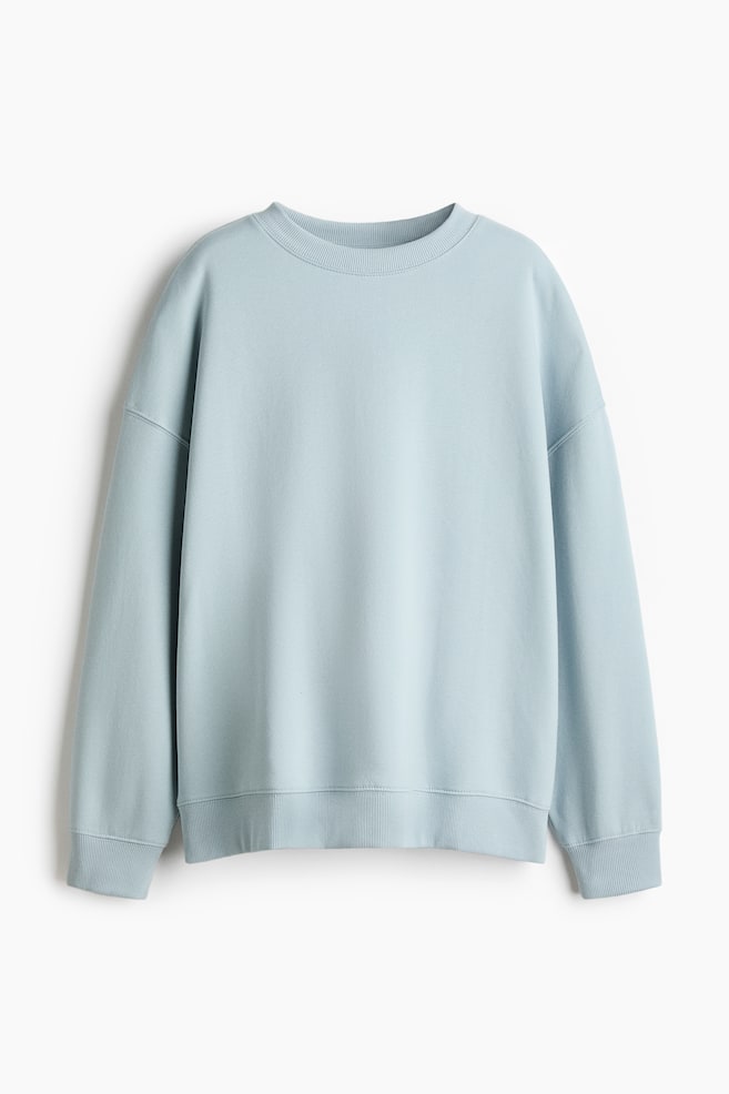 Sweat oversize - Turquoise clair/Noir/Gris clair chiné/Grège foncé/Bleu marine/Taupe/Bleu canard/Bordeaux/Rose ancien clair - 1