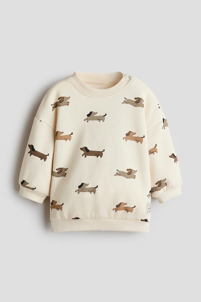 Printed sweatshirt - Light beige/Dogs/Navy blue/Space/Navy blue/Little Bro/Light green/Dinosaurs/Light beige/Paris/Light dusty blue/Boo!/White/Cars/Cream/Cars/Dark red/NYC - 1