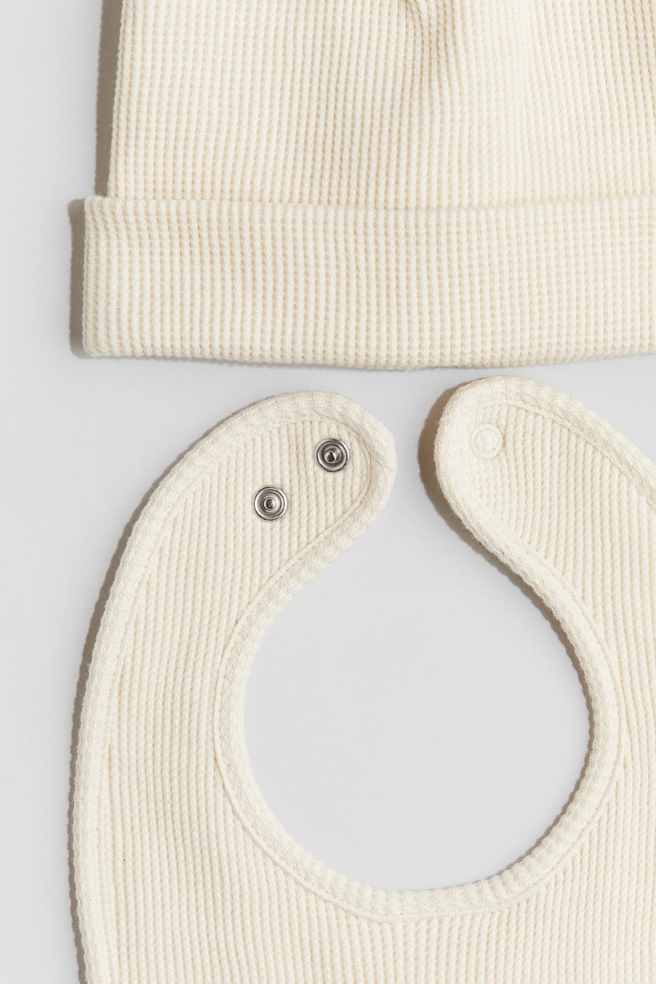 2-piece Waffled Beanie and Bib Set