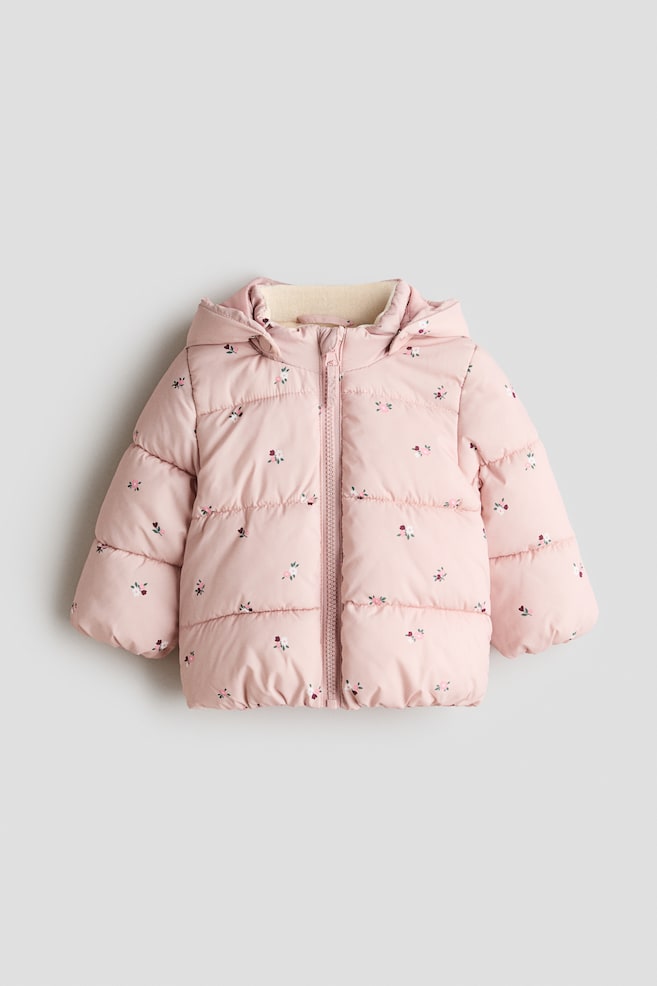 Water-Repellent Puffer Jacket - Light pink/floral/Navy blue/Light beige/hearts/Brown/floral/Light beige/leopard print/Brown/Dark red/Turquoise/dinosaurs/Beige/leopard print/Beige/dogs - 1