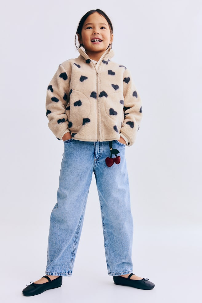 Teddy jacket - Beige/Black hearts/White/Floral/Light pink/Strawberries/Beige/Cherries - 4